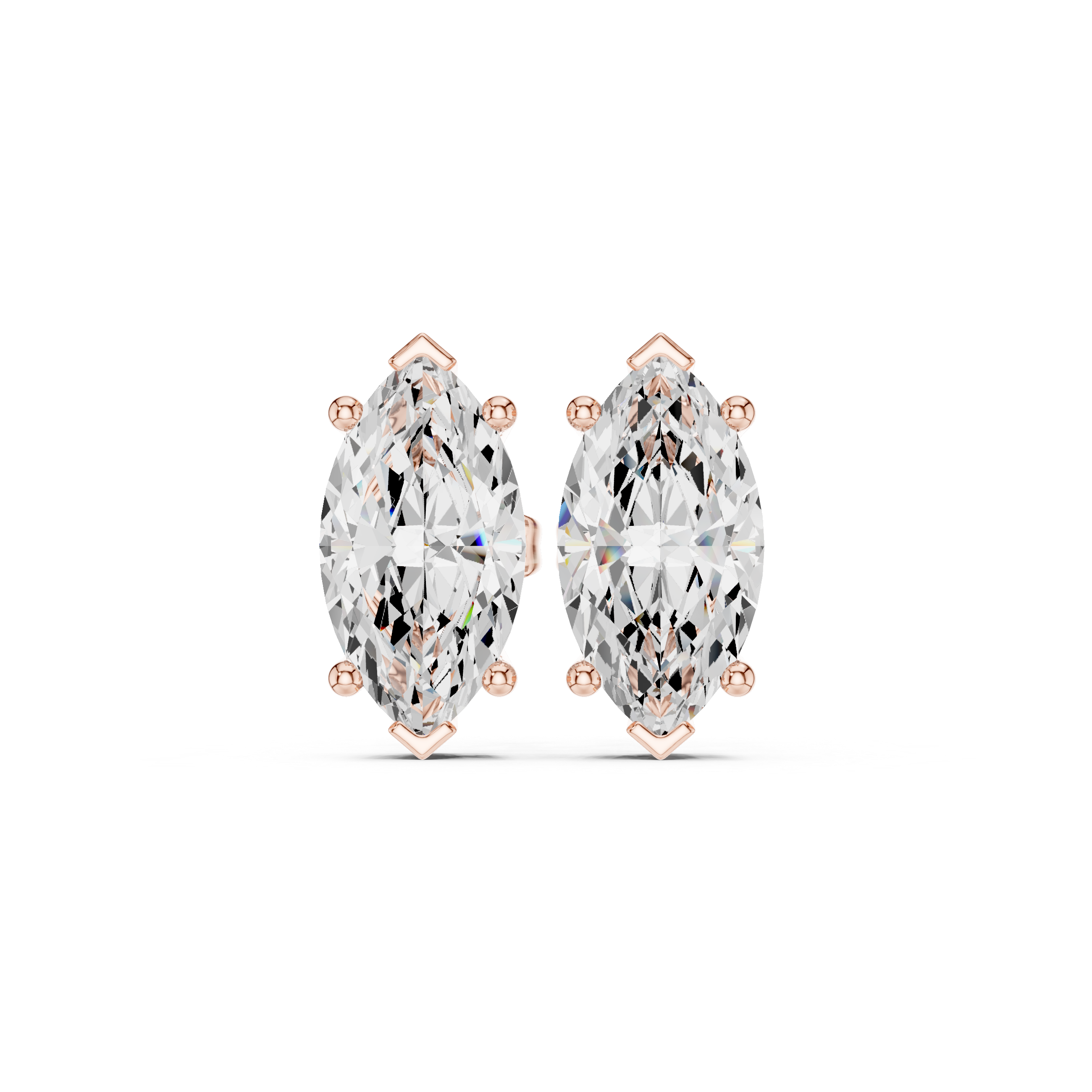 Marquise Cut Solitaire Stud Earrings