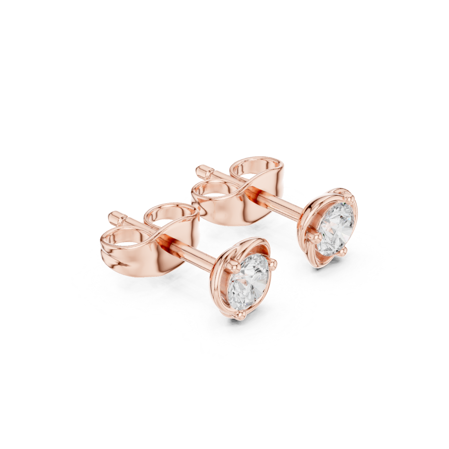 Classic Round Diamond Stud Earrings