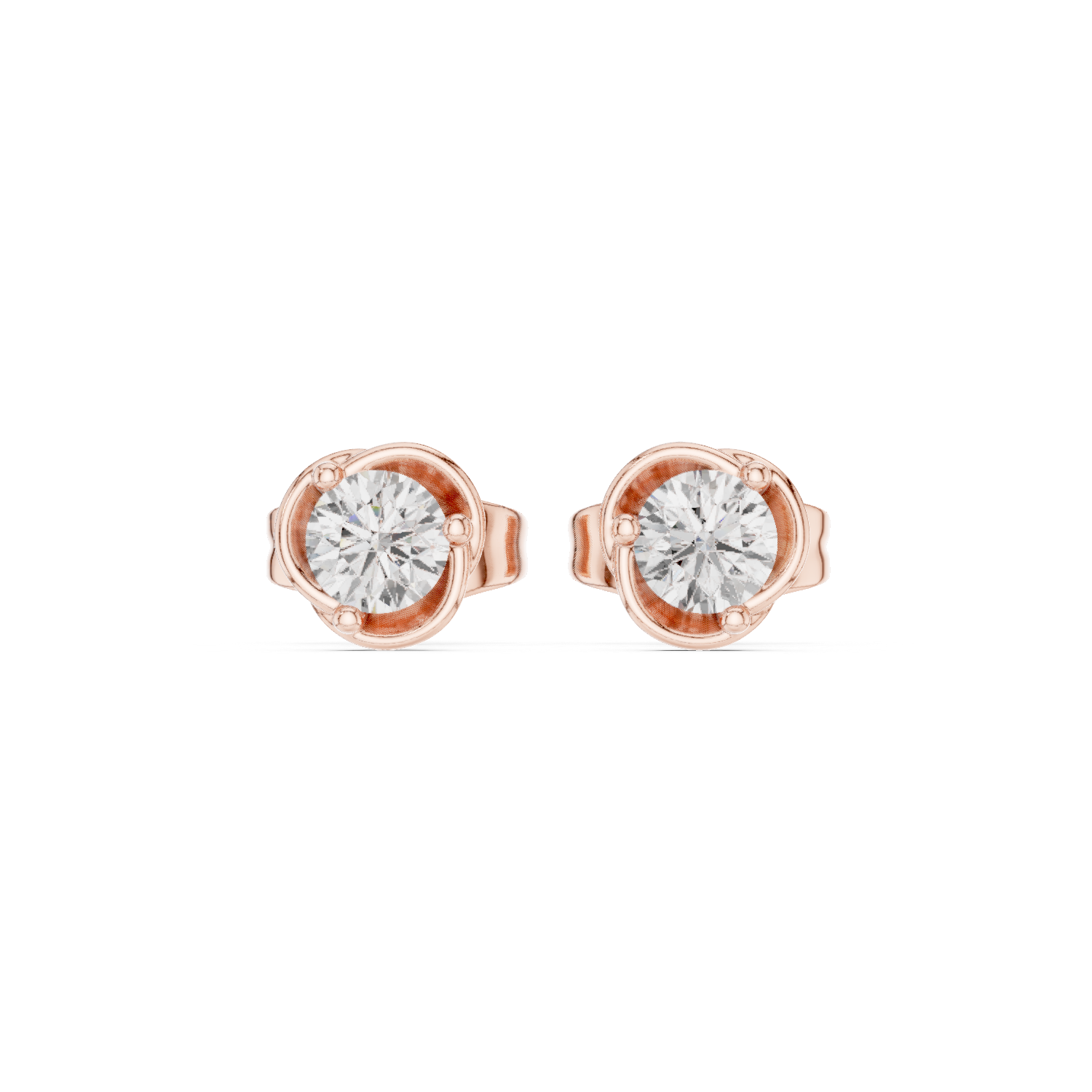 Classic Round Diamond Stud Earrings