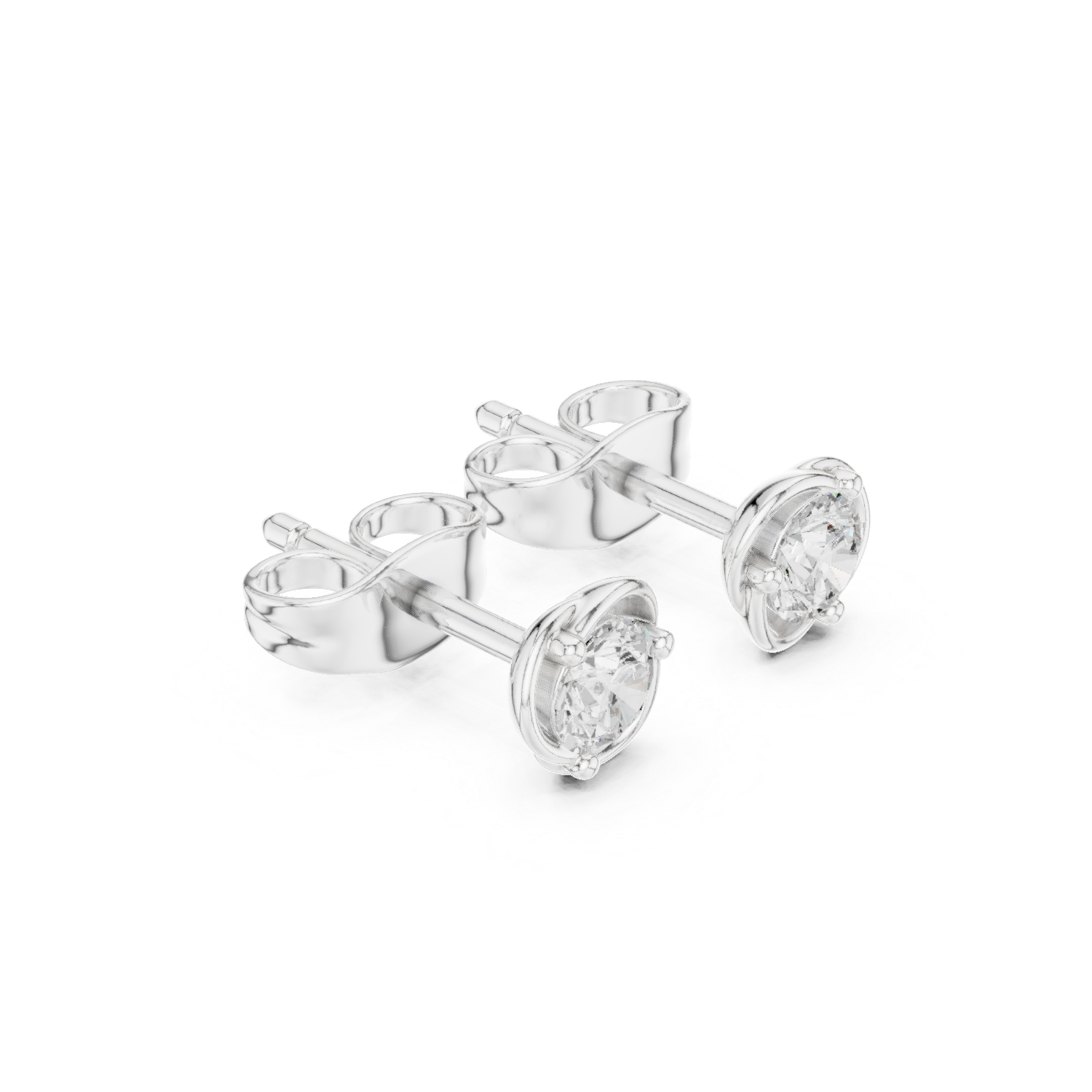 Classic Round Diamond Stud Earrings