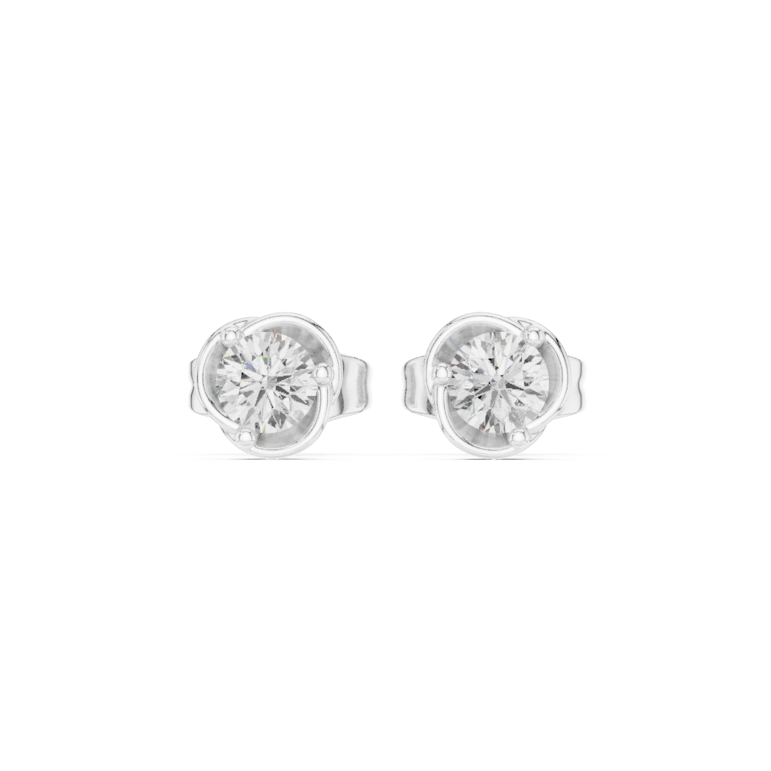 Classic Round Diamond Stud Earrings