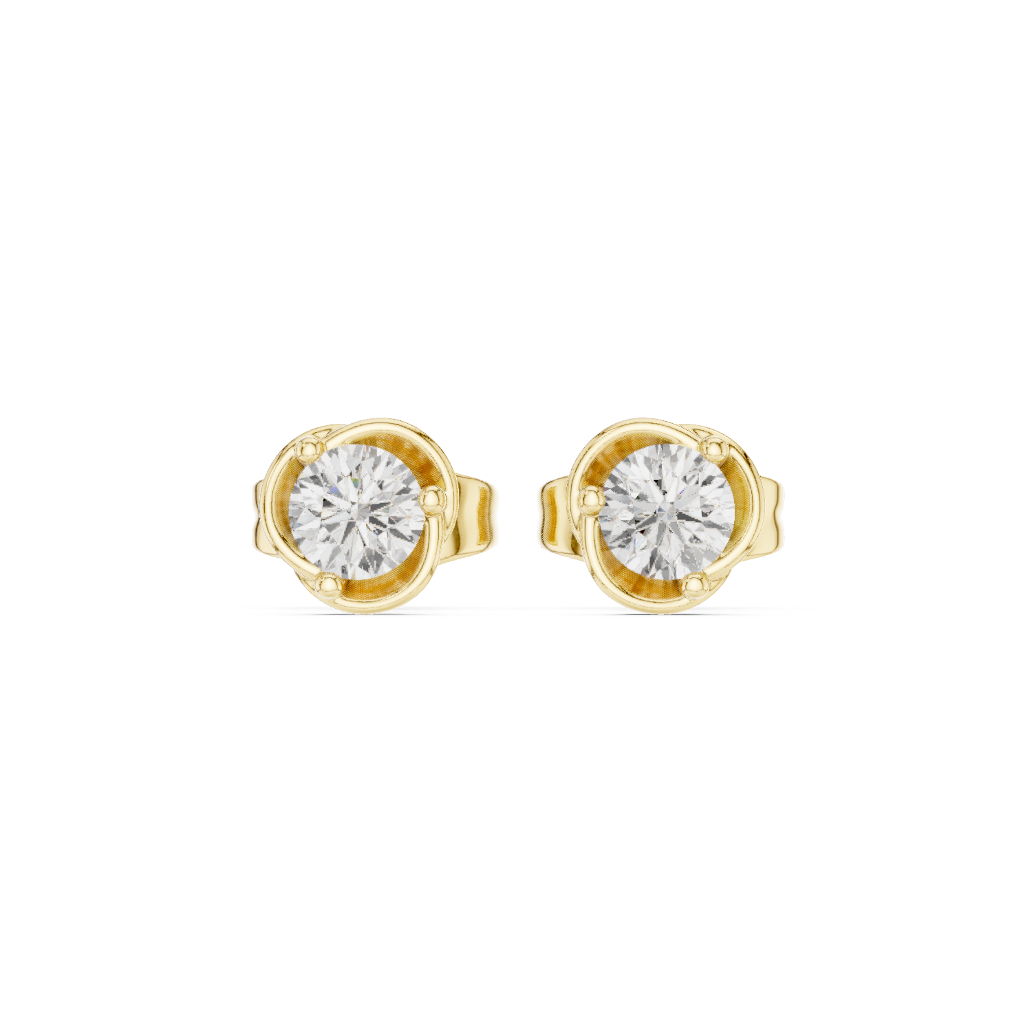 Classic Round Diamond Stud Earrings