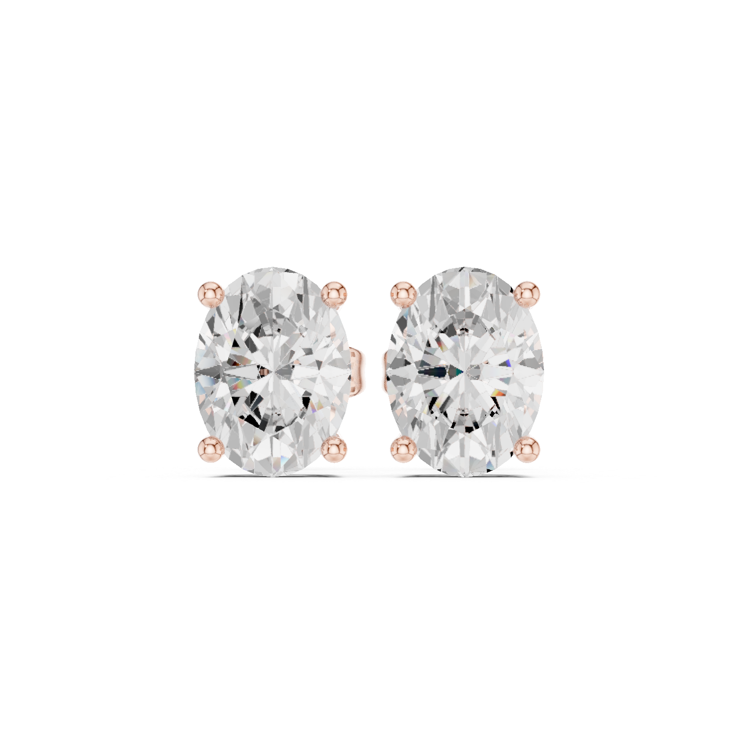 Oval Cut Solitaire Stud Earrings