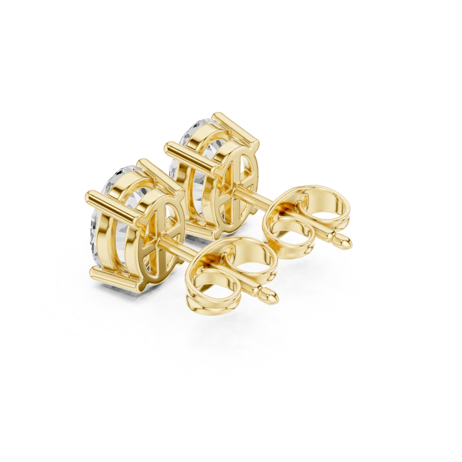 Oval Cut Solitaire Stud Earrings