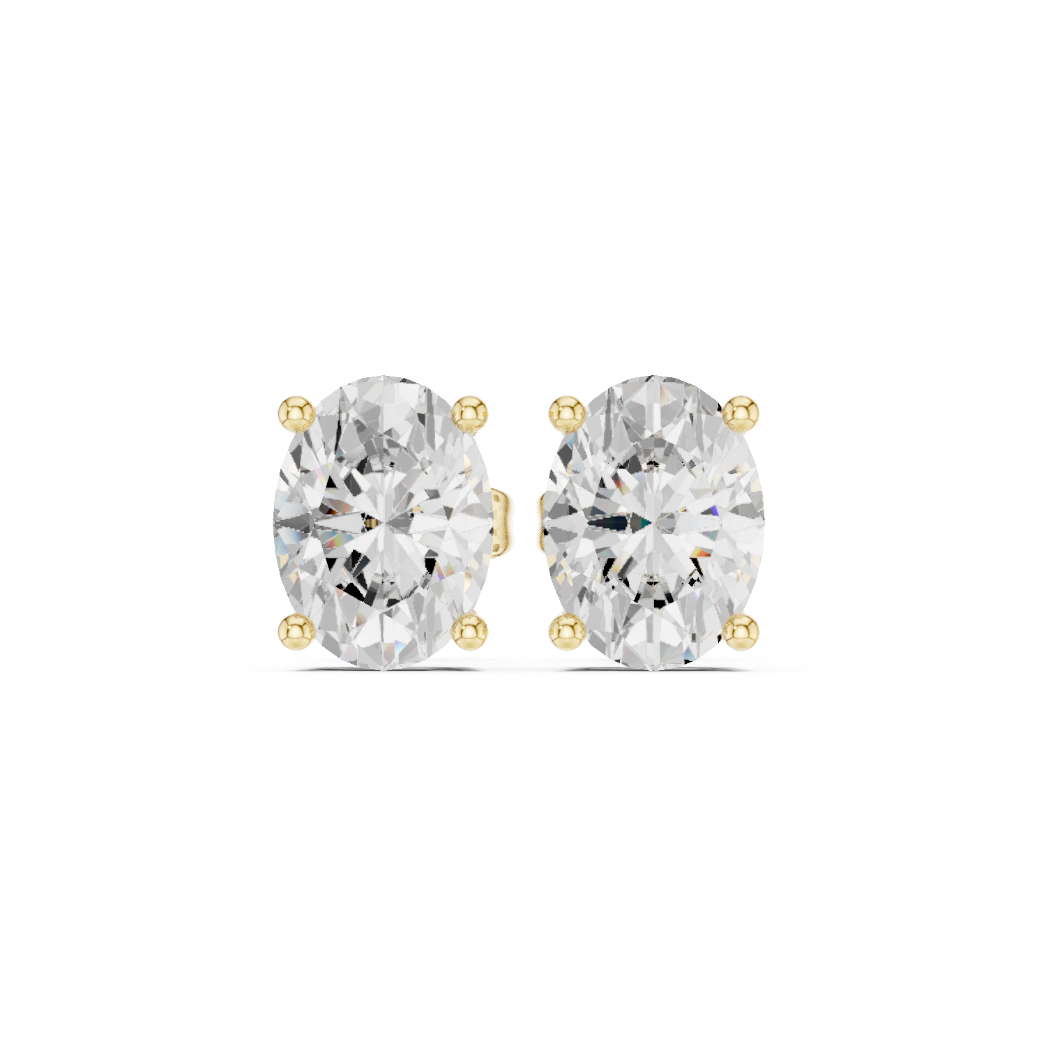 Oval Cut Solitaire Stud Earrings