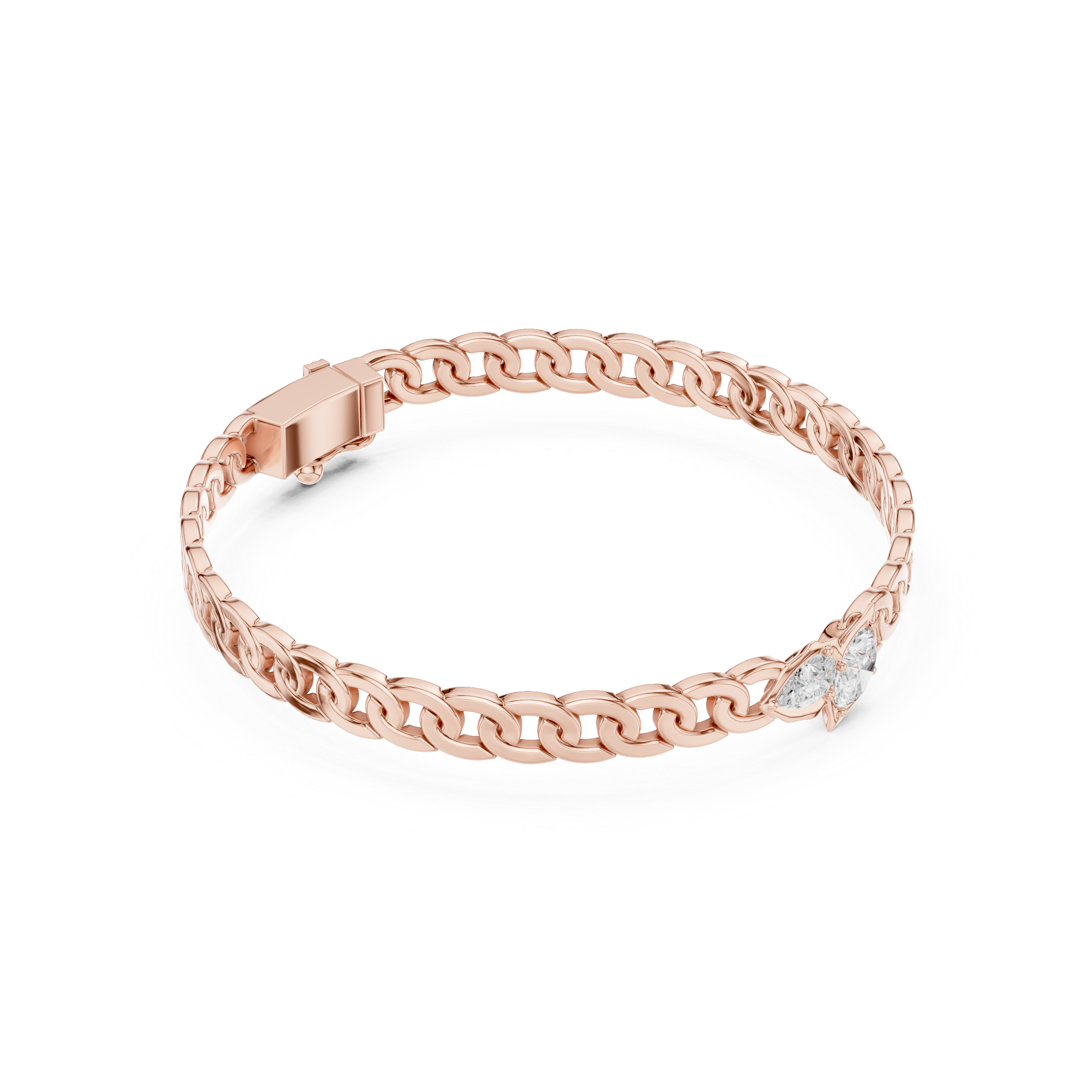 Pear & Oval Diamond Chain Bracelet