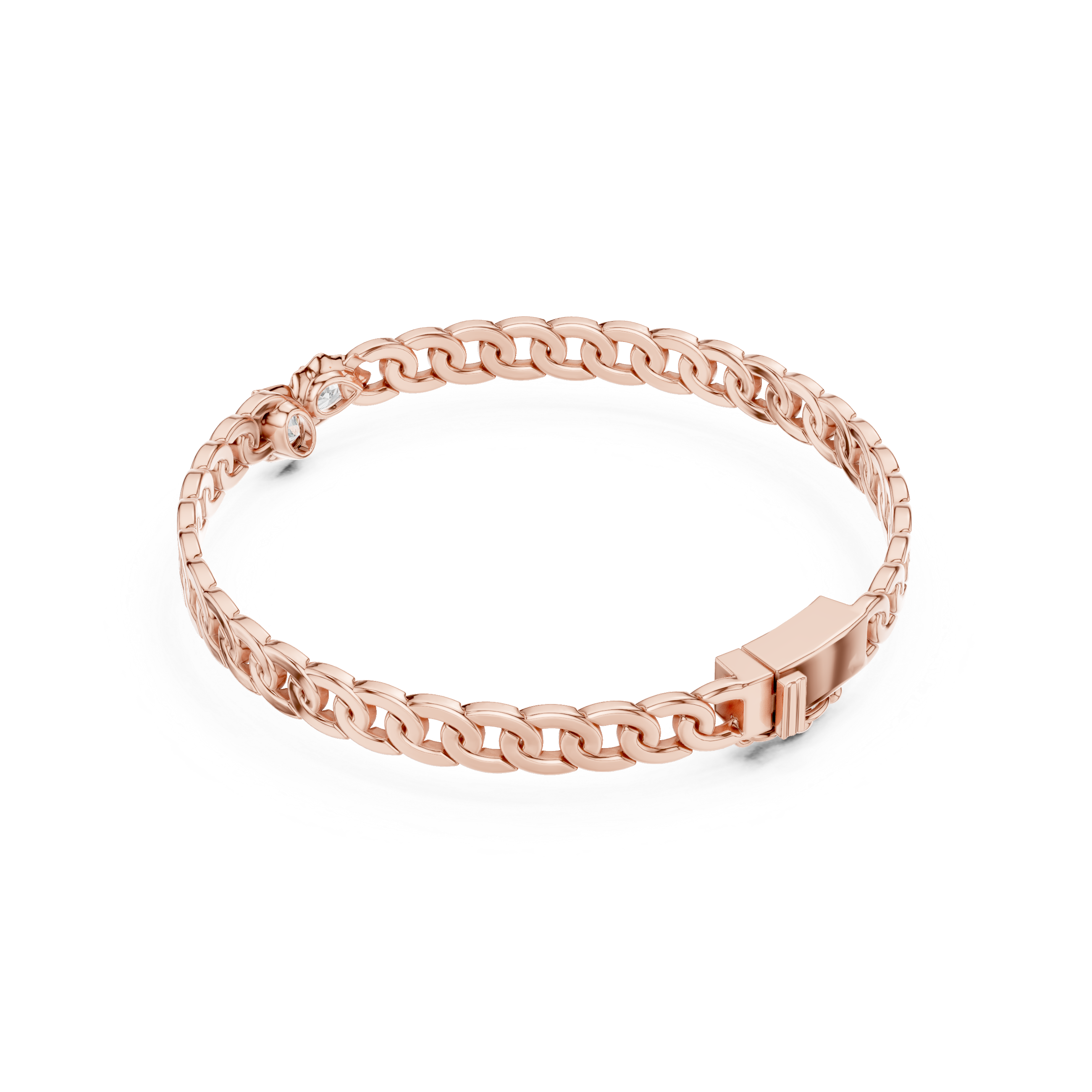Pear & Oval Diamond Chain Bracelet