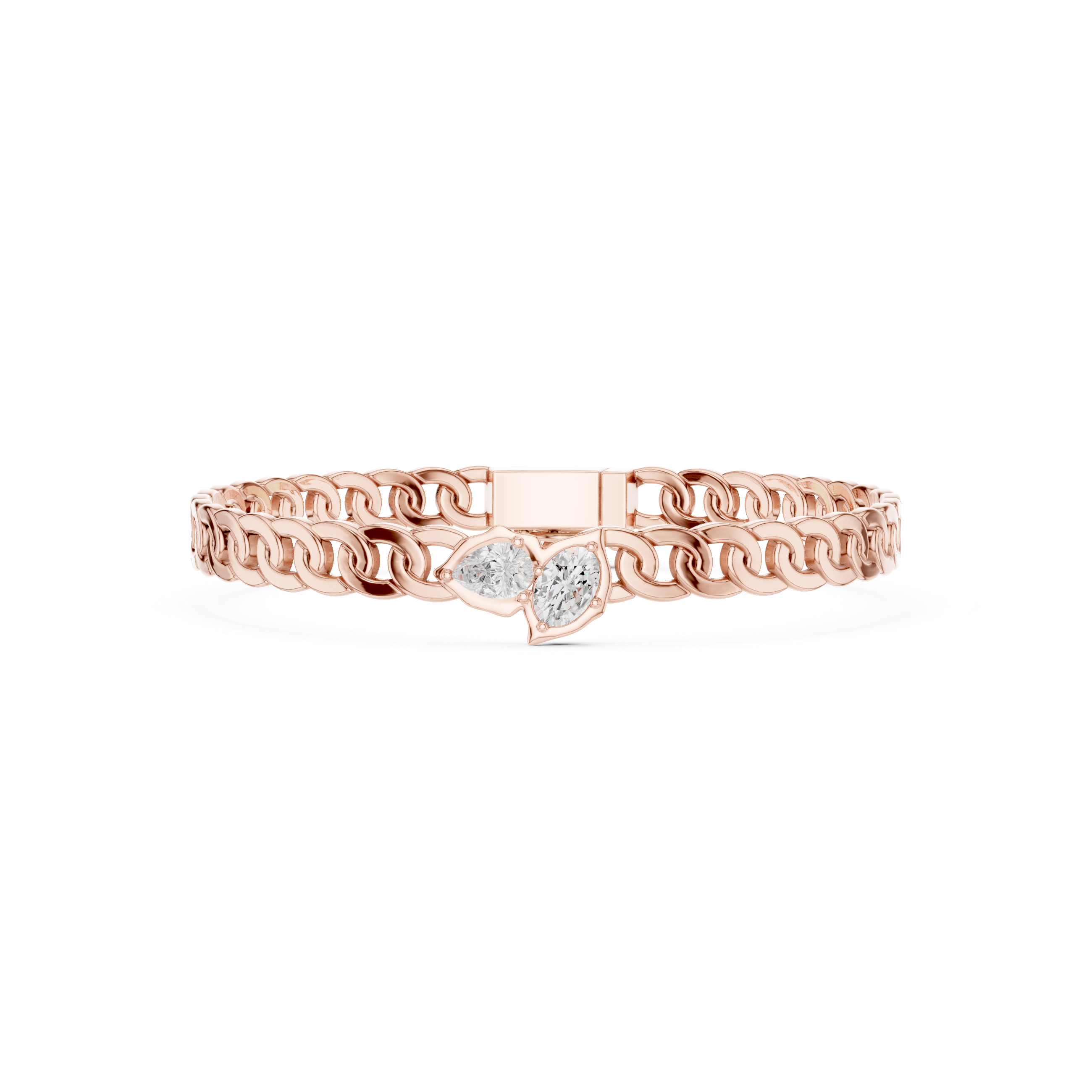 Pear & Oval Diamond Chain Bracelet