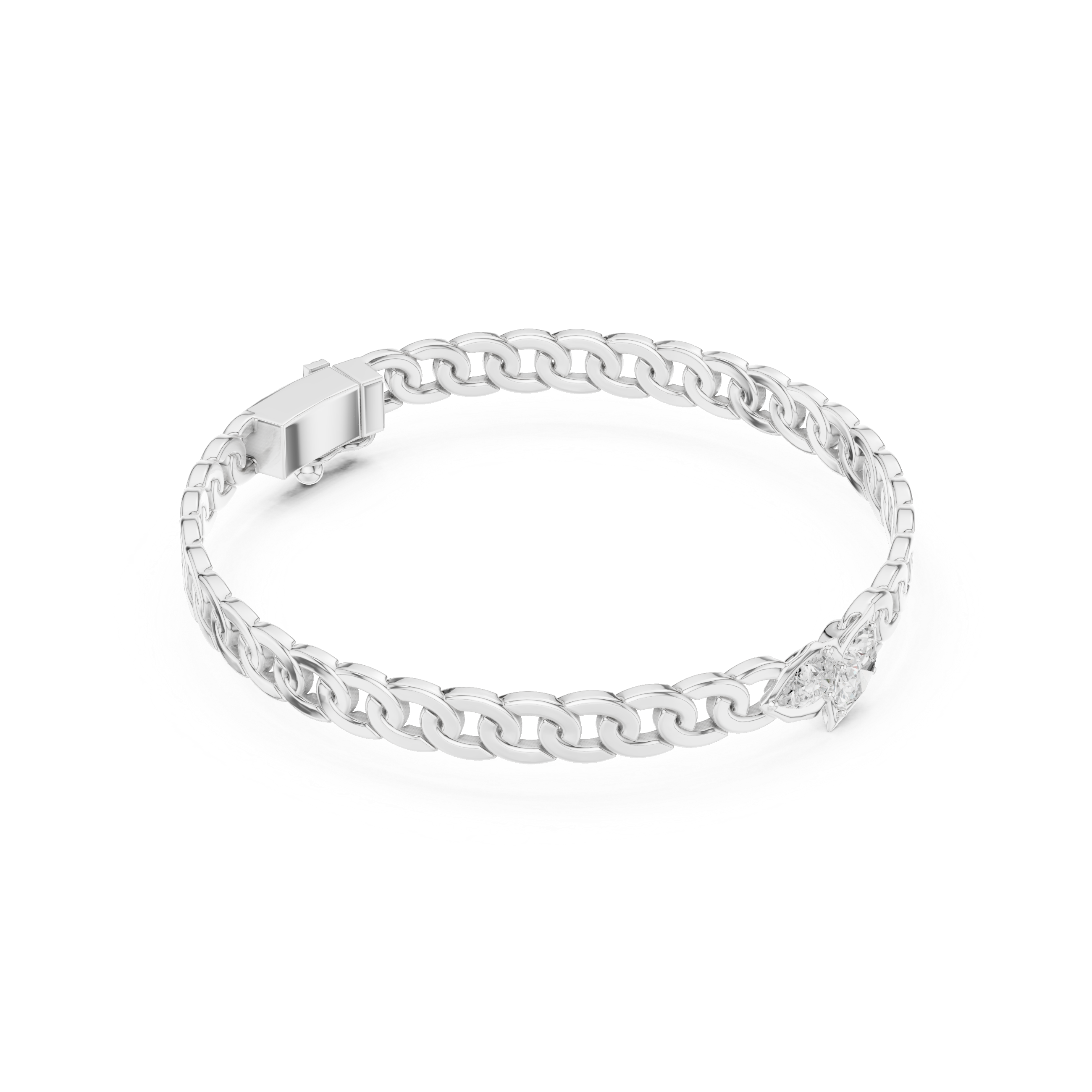 Pear & Oval Diamond Chain Bracelet