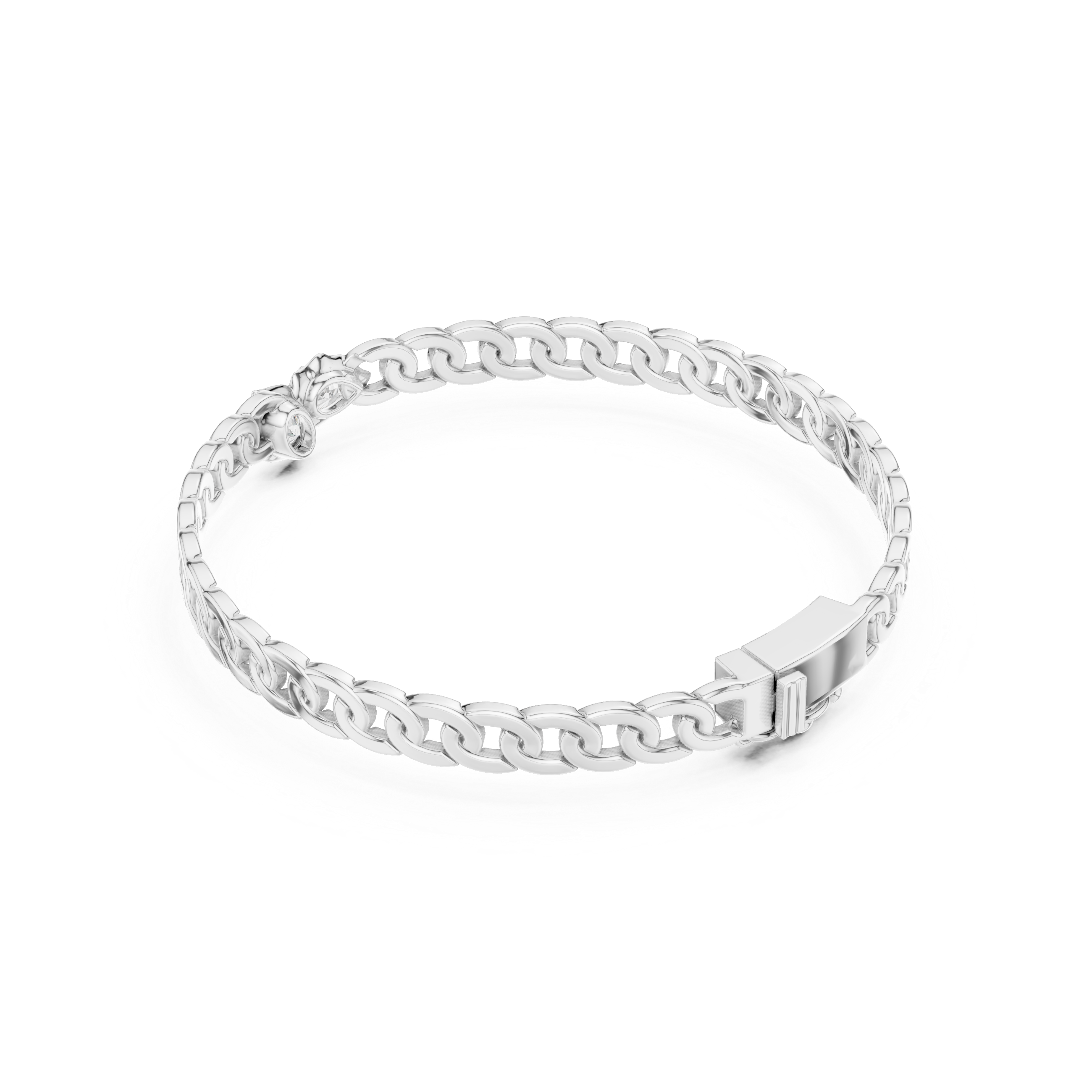 Pear & Oval Diamond Chain Bracelet