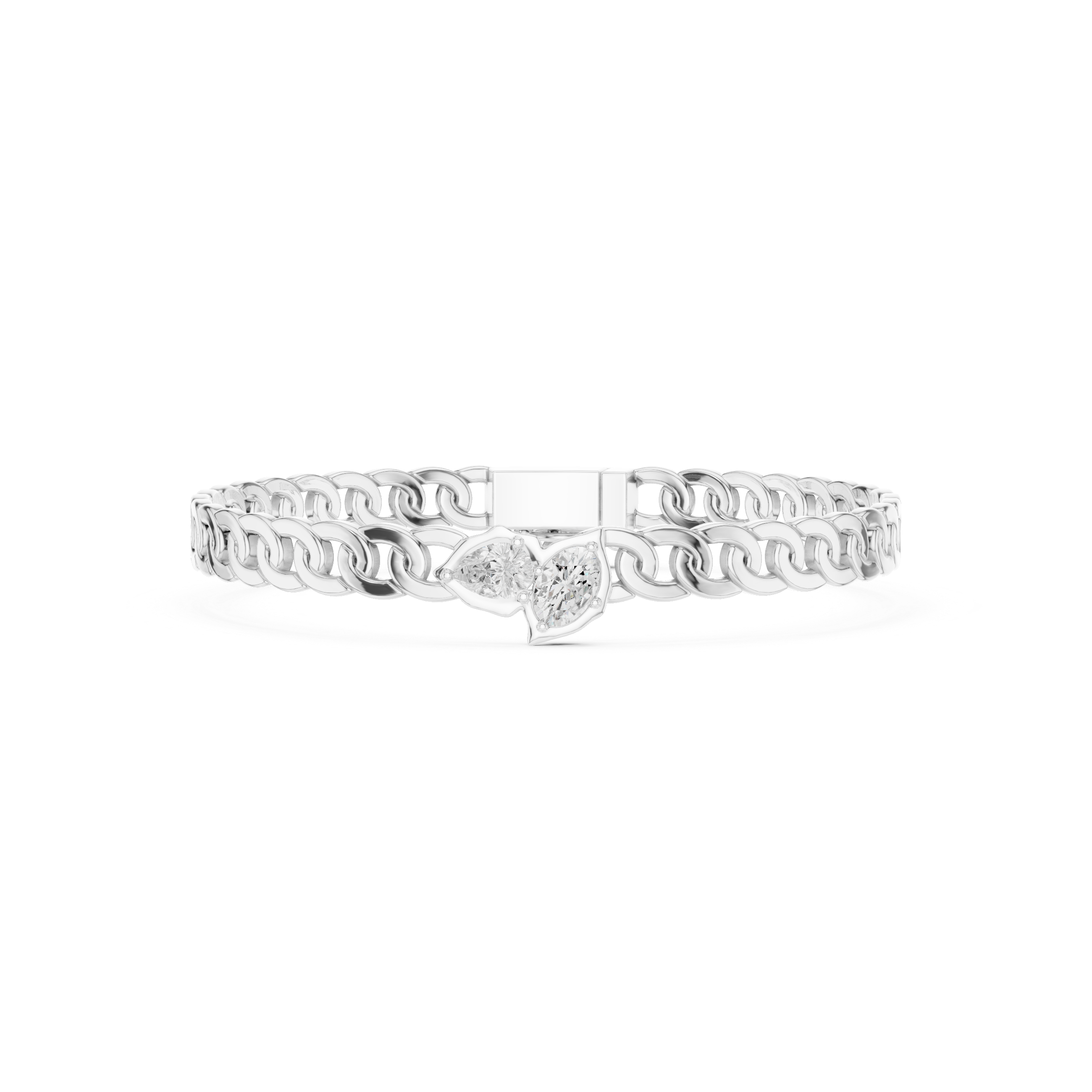 Pear & Oval Diamond Chain Bracelet
