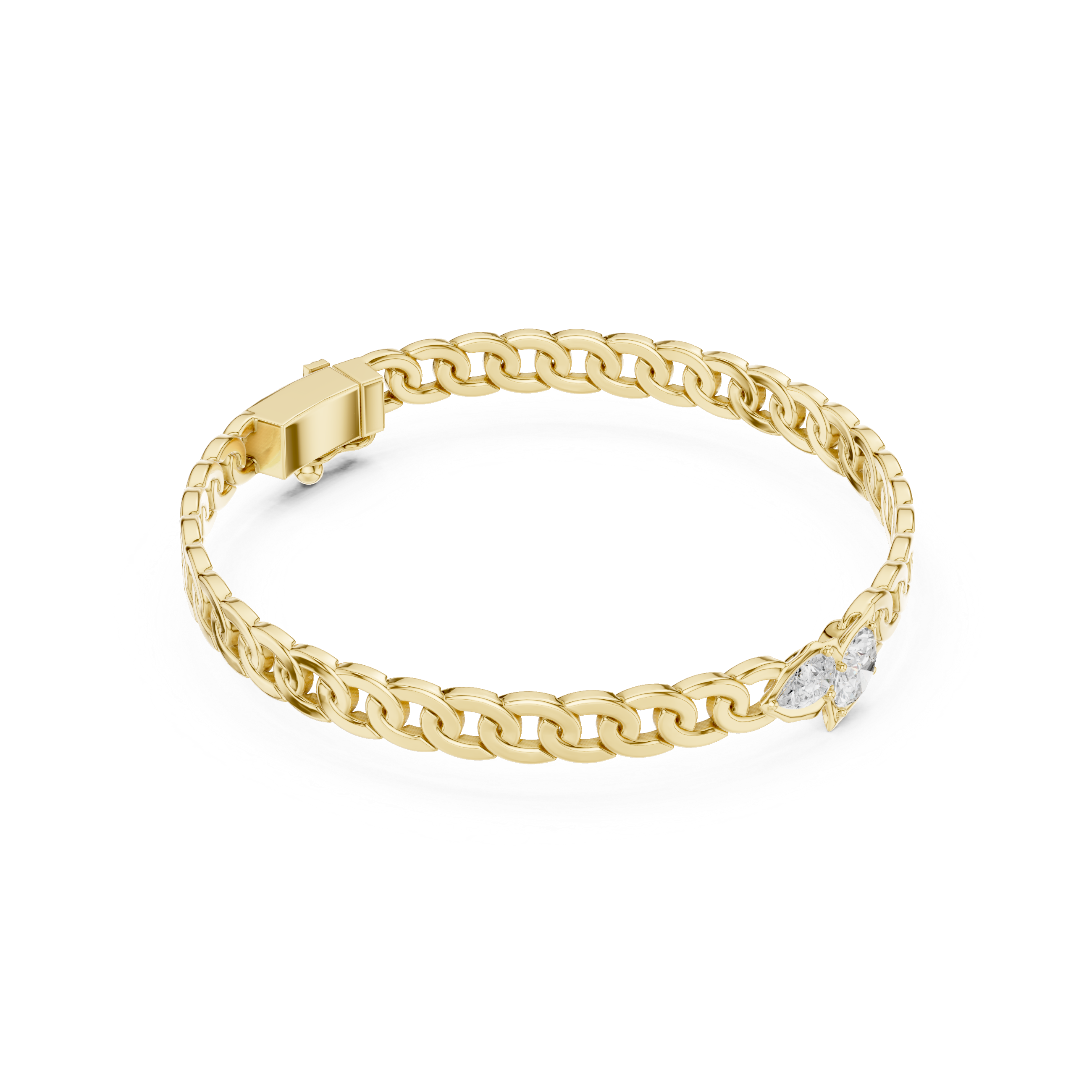 Pear & Oval Diamond Chain Bracelet