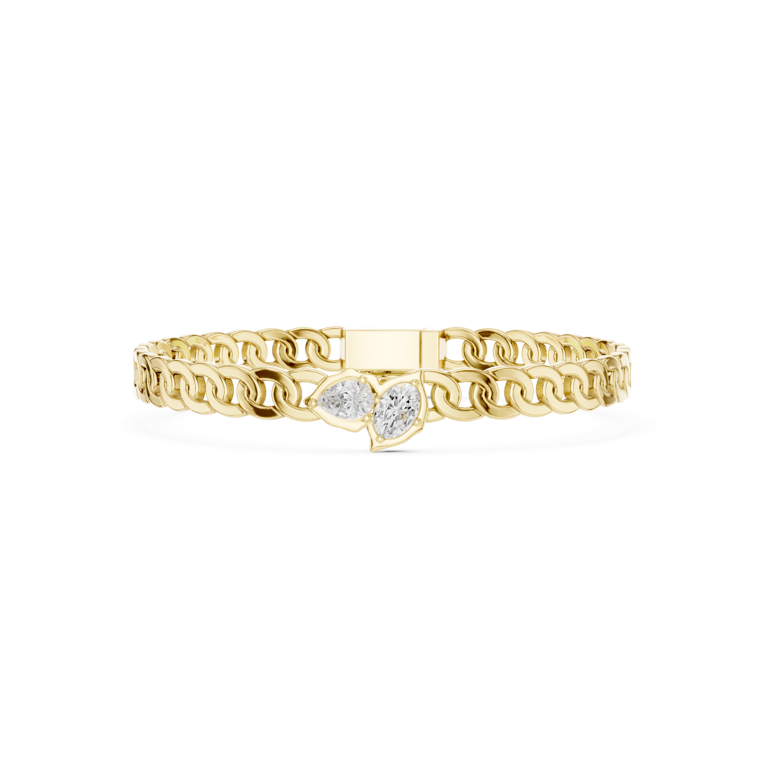 Pear & Oval Diamond Chain Bracelet