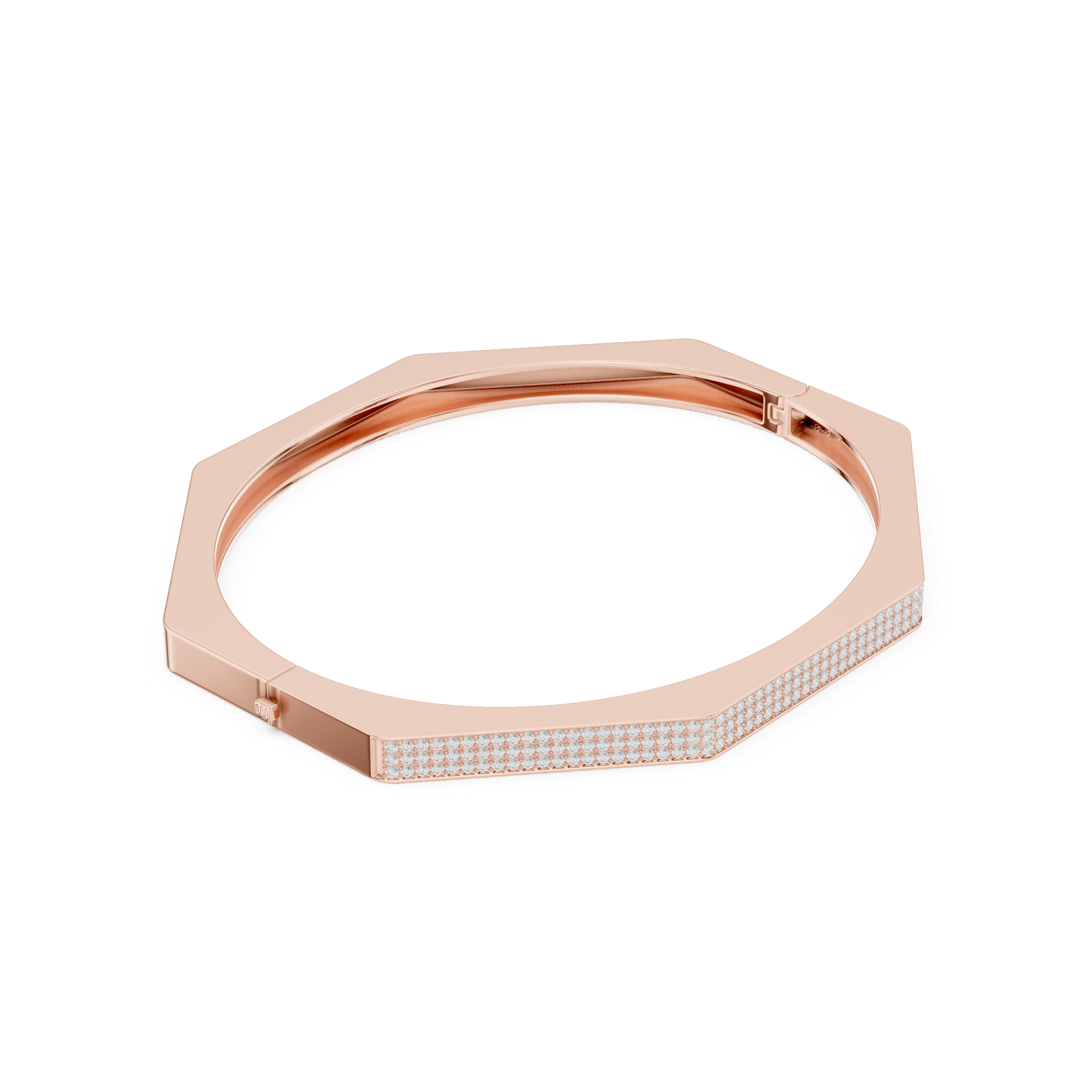 Geometric Pavé Diamond Bangle Bracelet