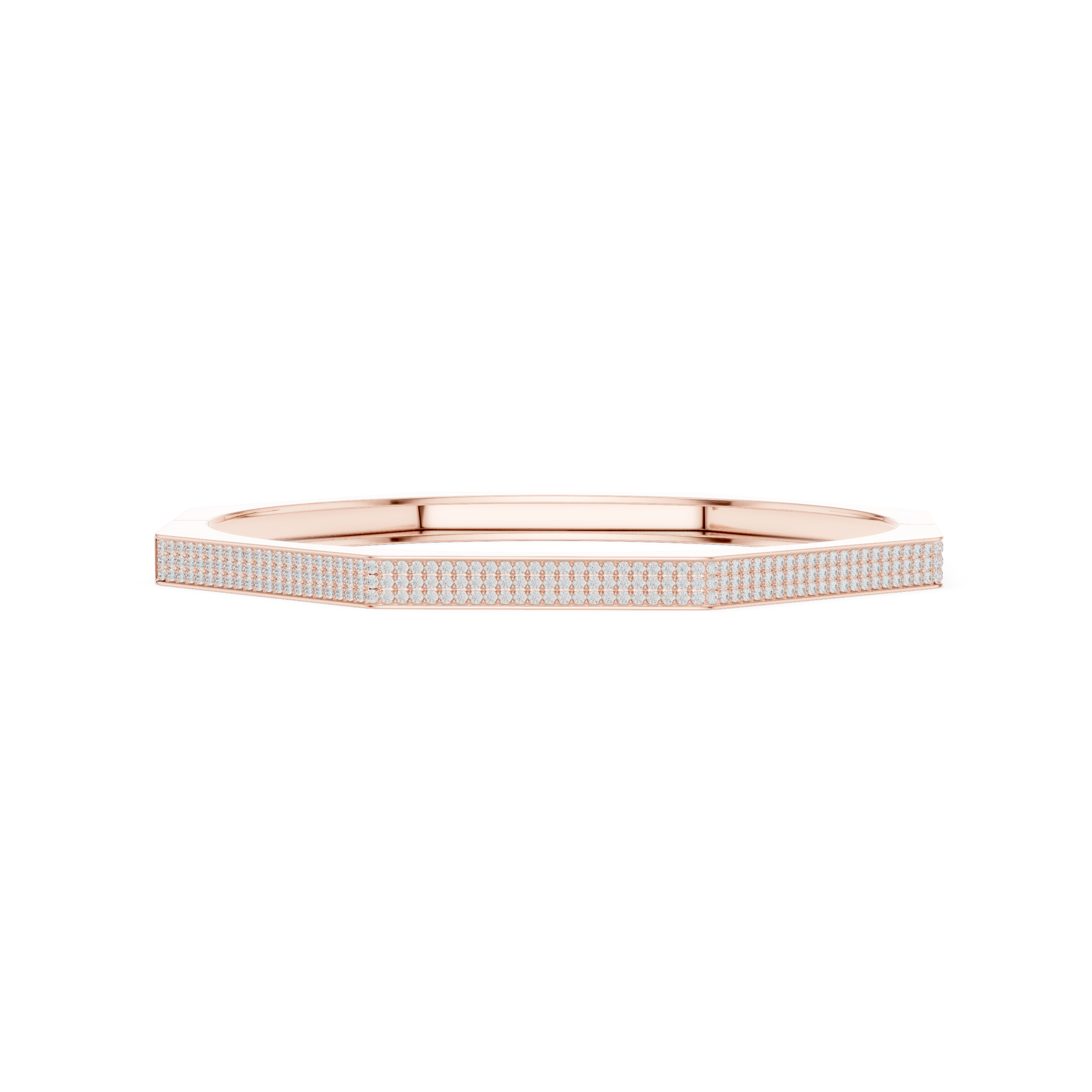 Geometric Pavé Diamond Bangle Bracelet