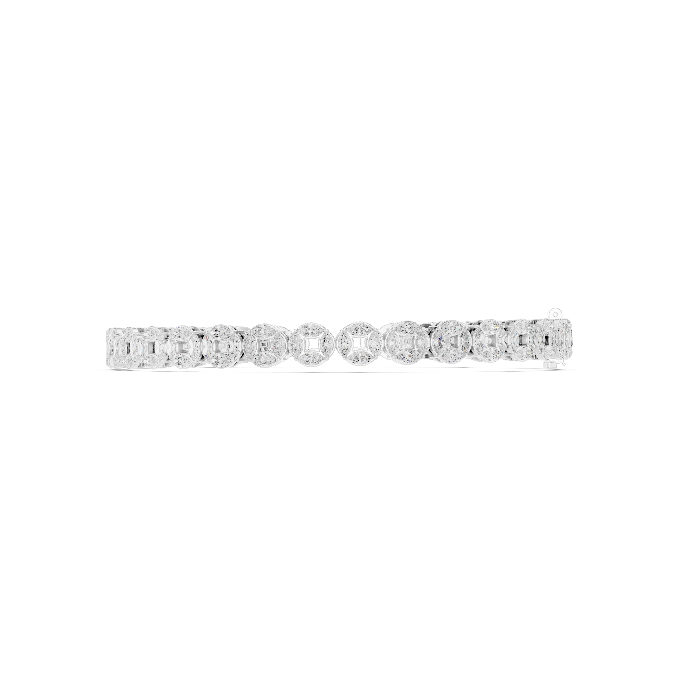 Marquise Halo Link Diamond Tennis Bracelet