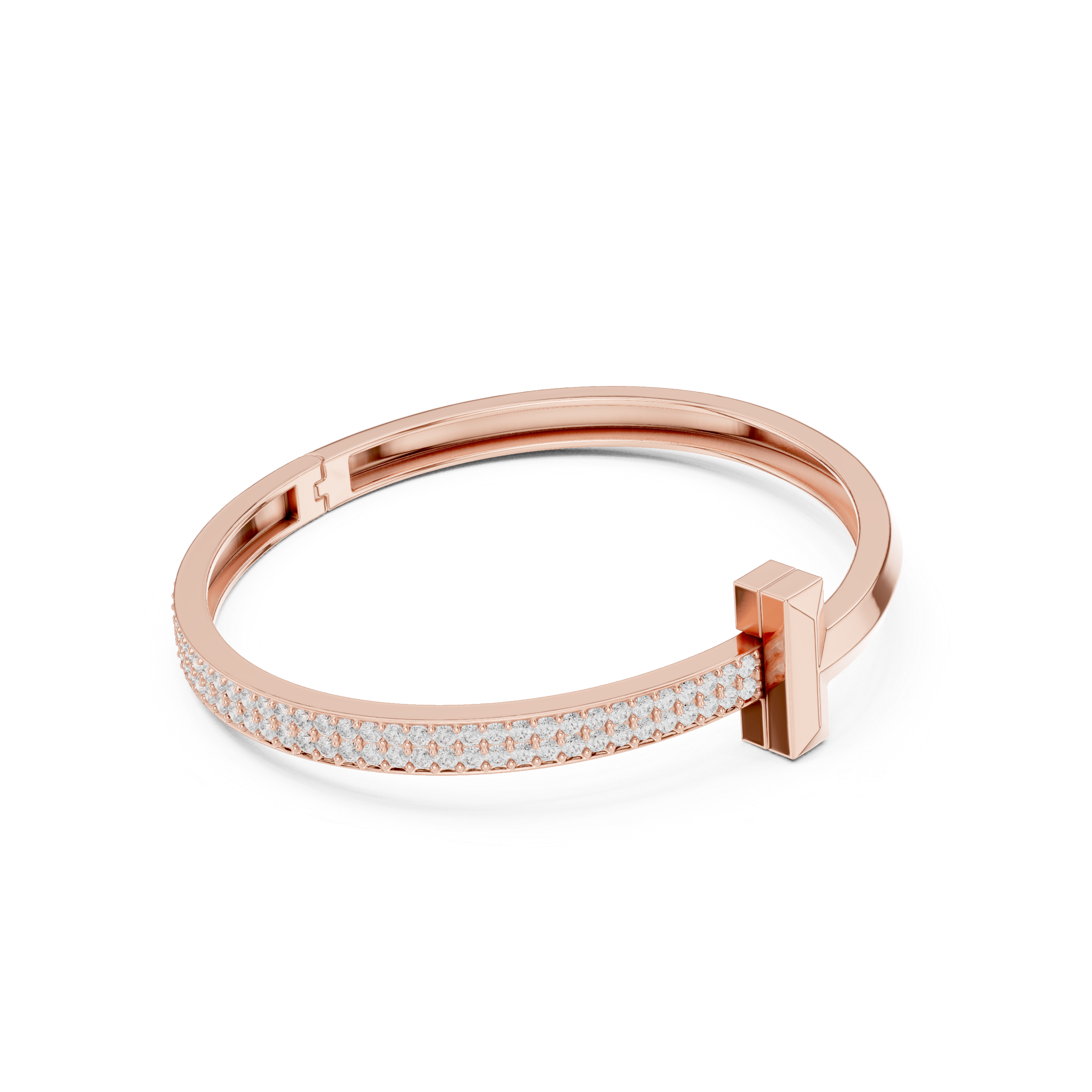 Minimal Pavé Bar Bangle Bracelet