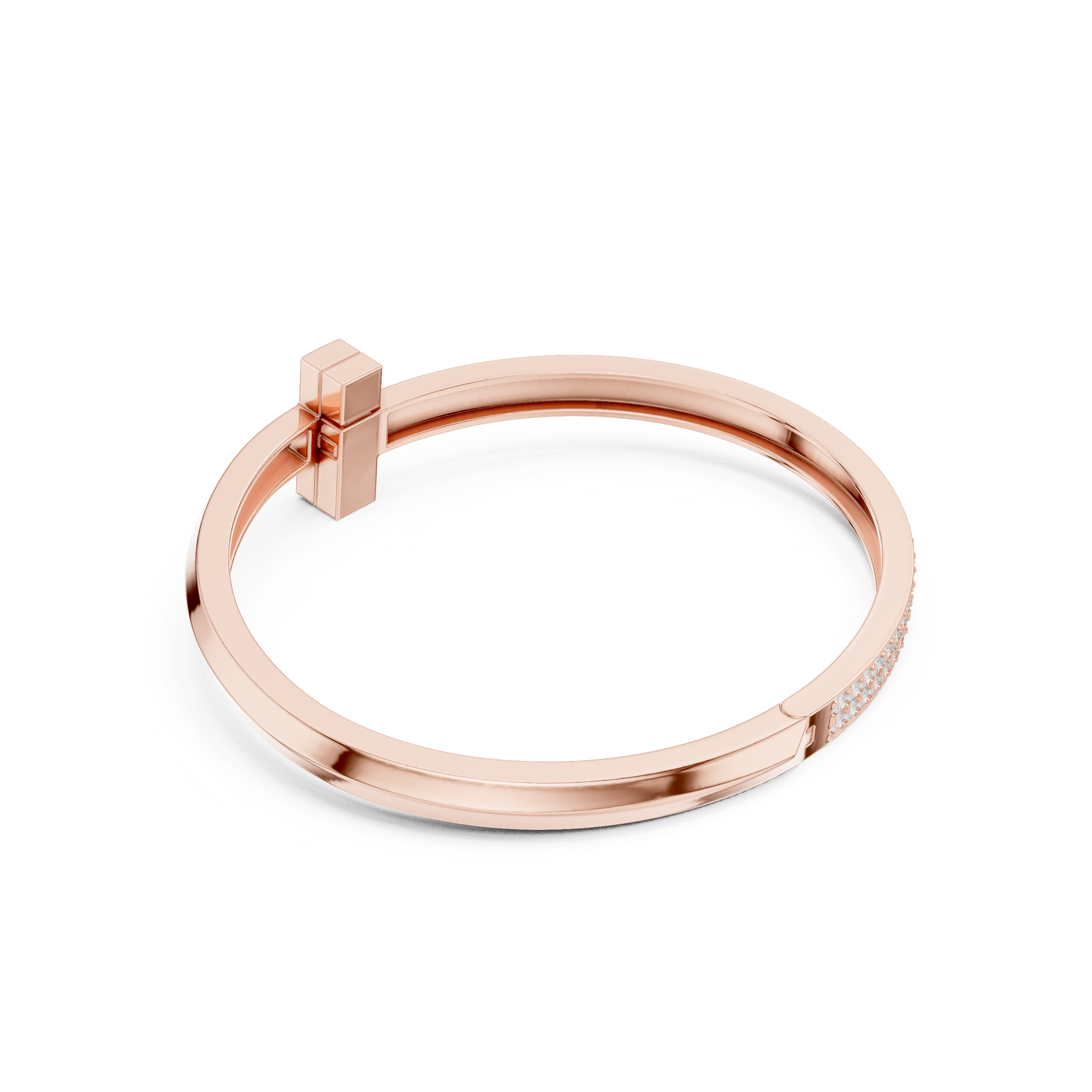Minimal Pavé Bar Bangle Bracelet