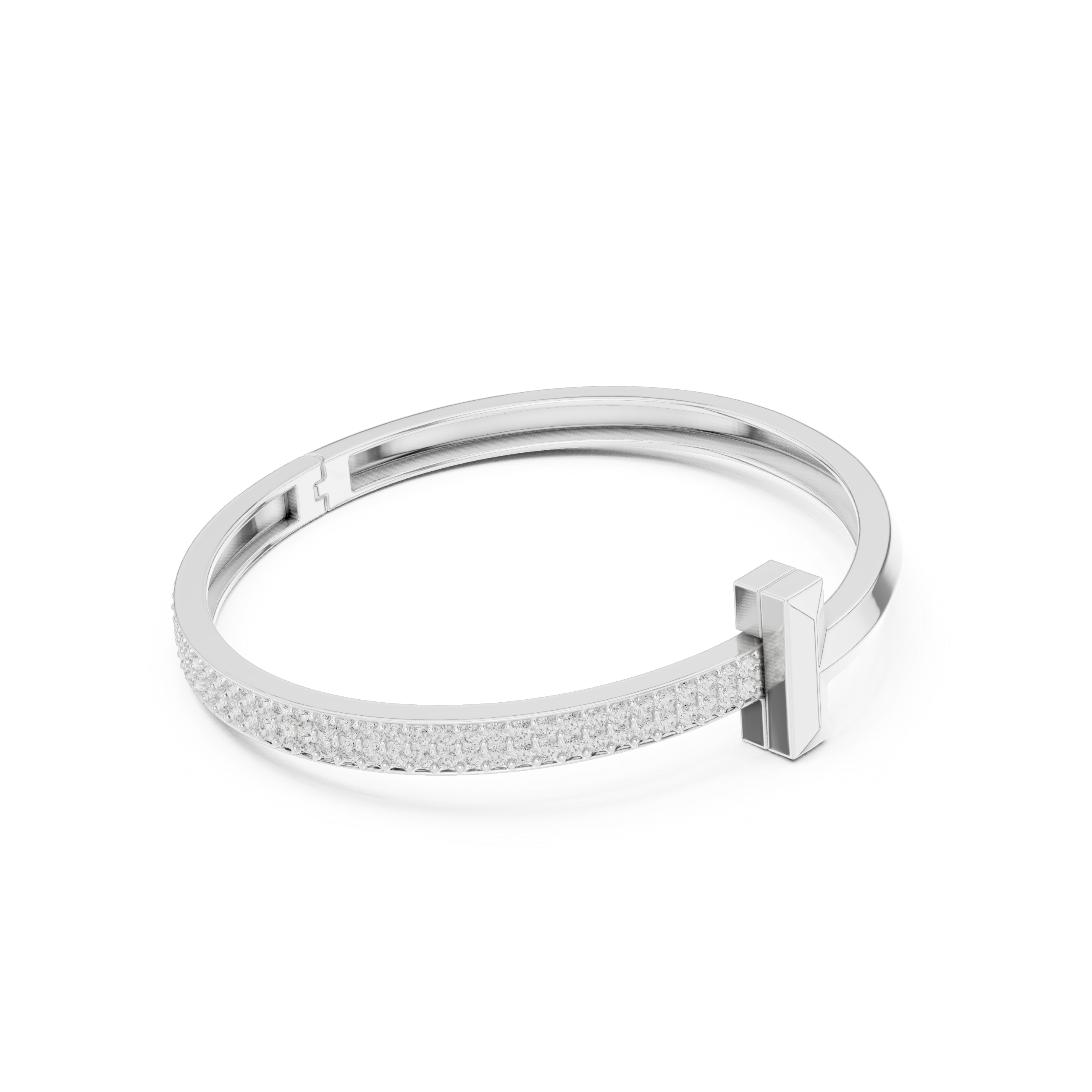 Minimal Pavé Bar Bangle Bracelet