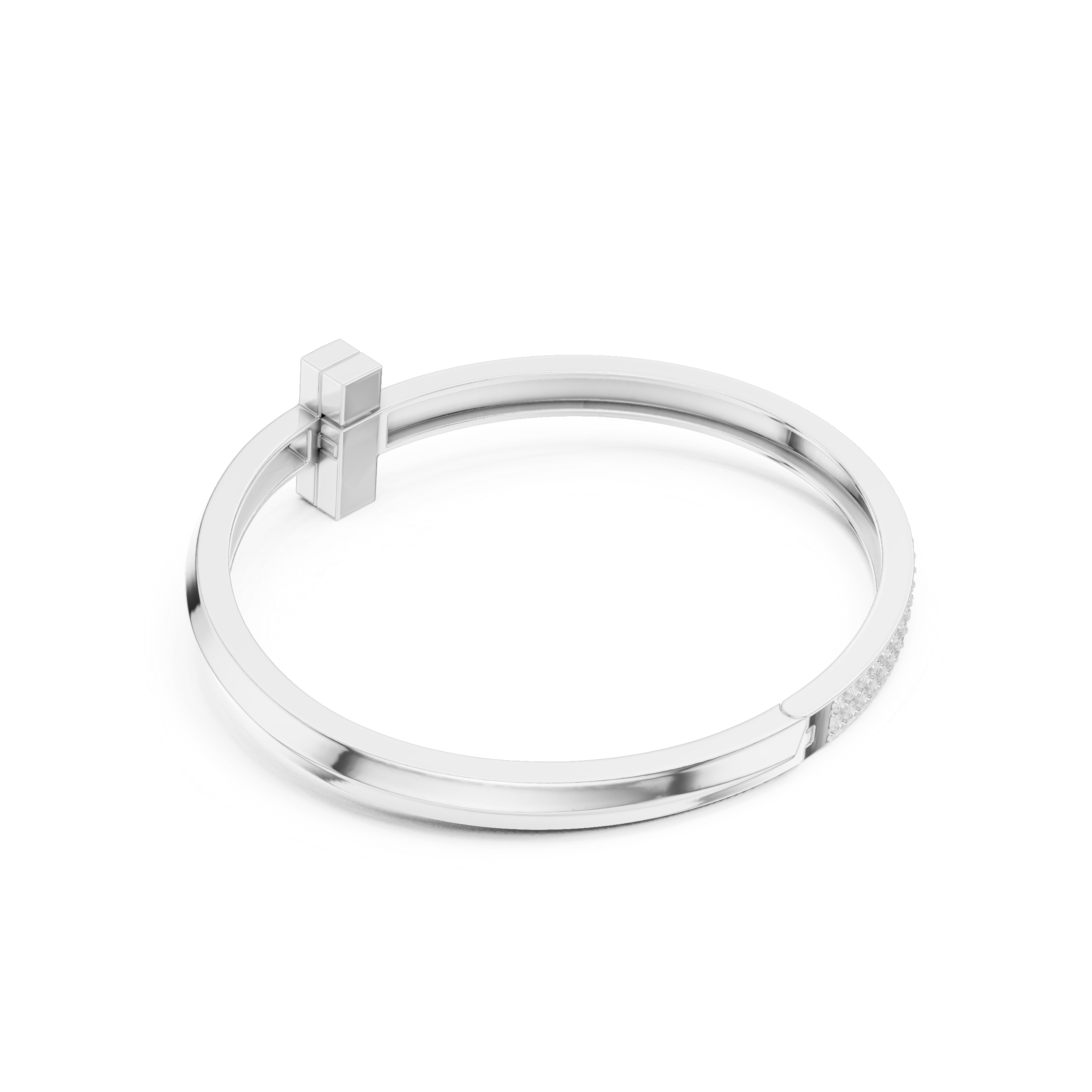 Minimal Pavé Bar Bangle Bracelet