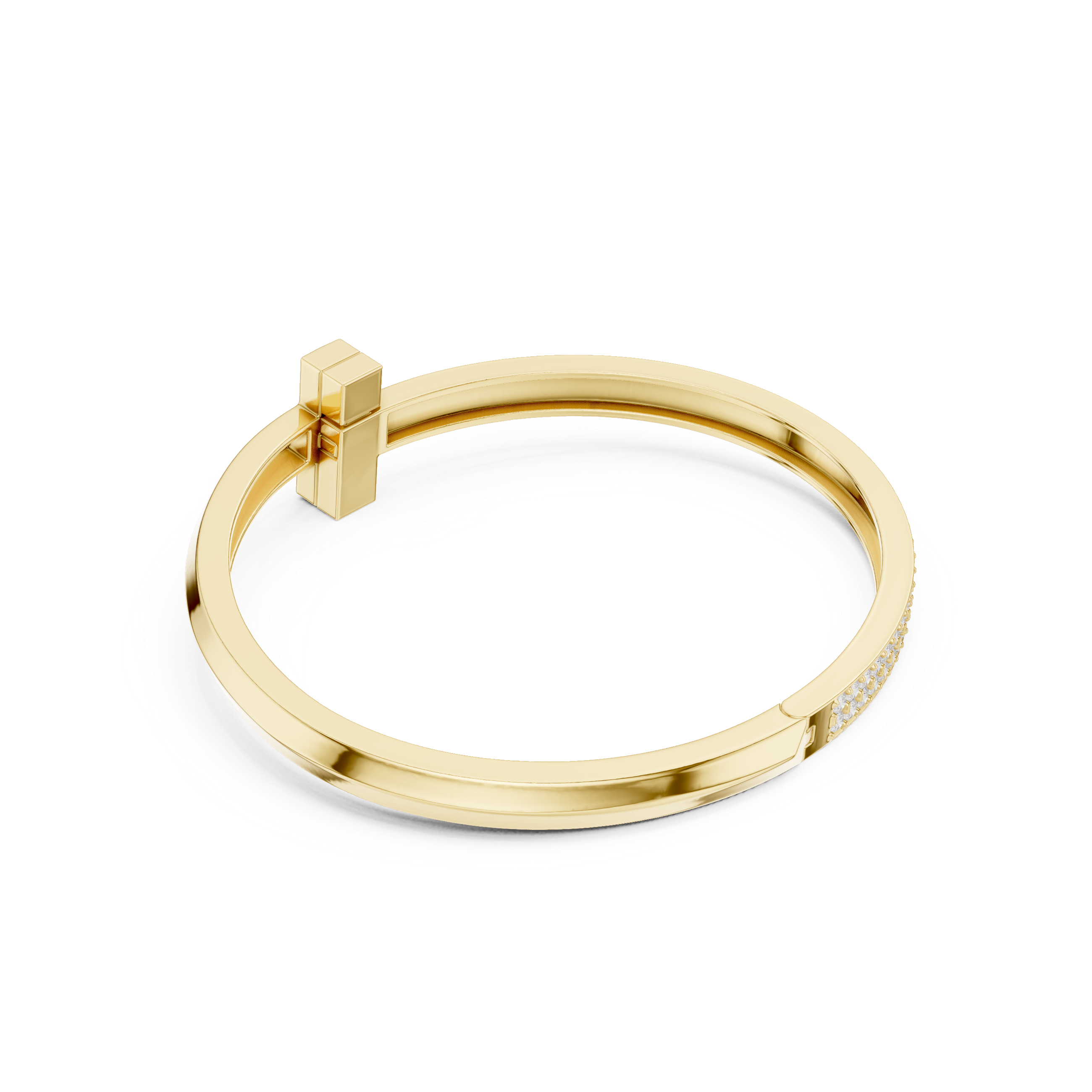 Minimal Pavé Bar Bangle Bracelet