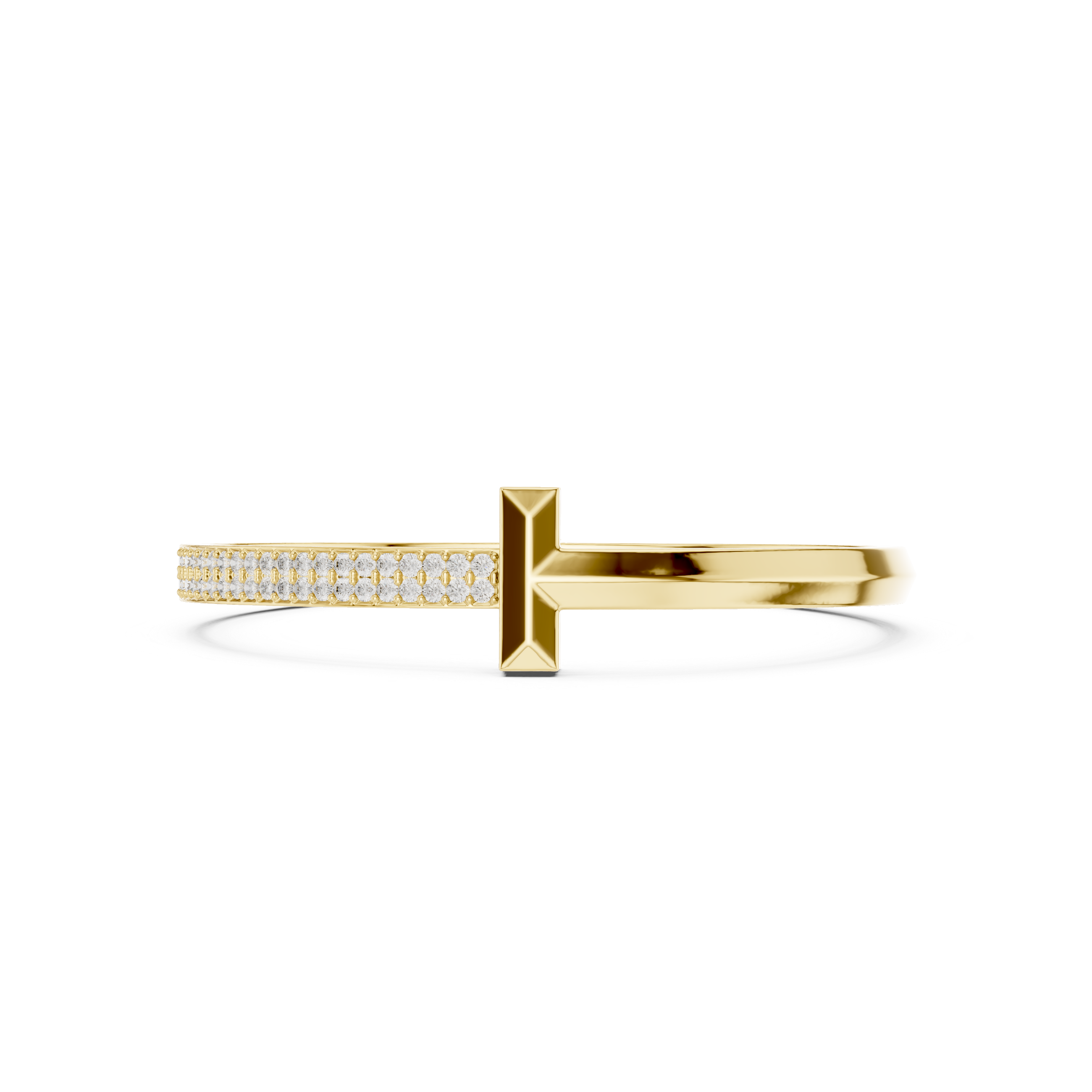 Minimal Pavé Bar Bangle Bracelet