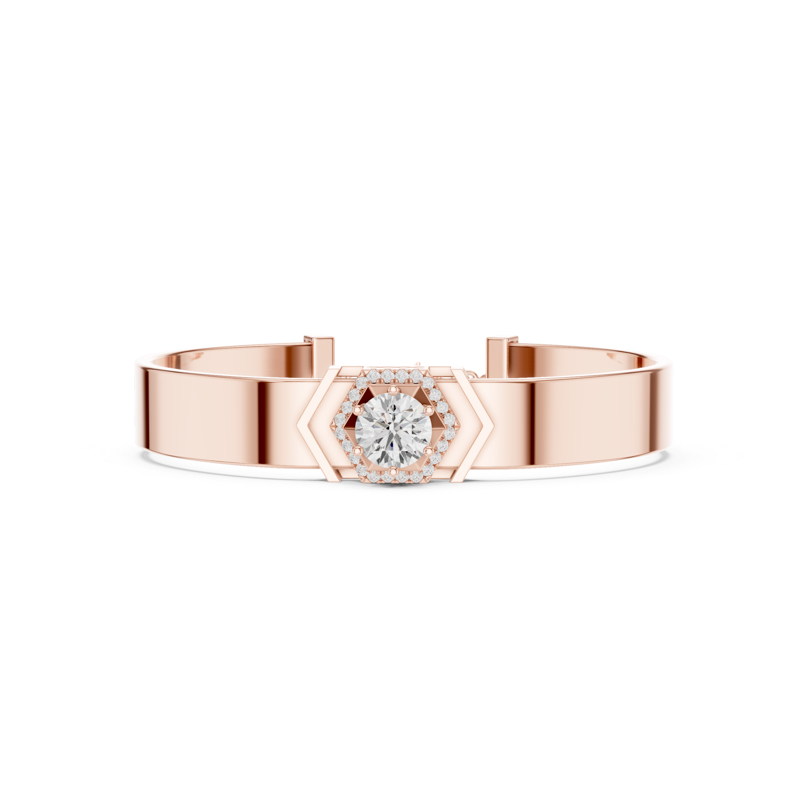 Hexagon Halo Diamond Bracelet