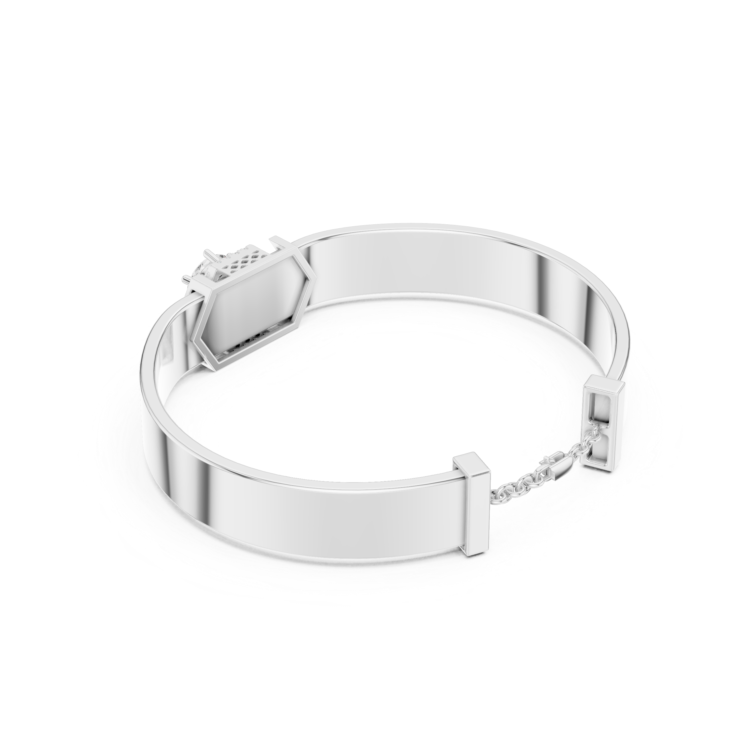 Hexagon Halo Diamond Bracelet