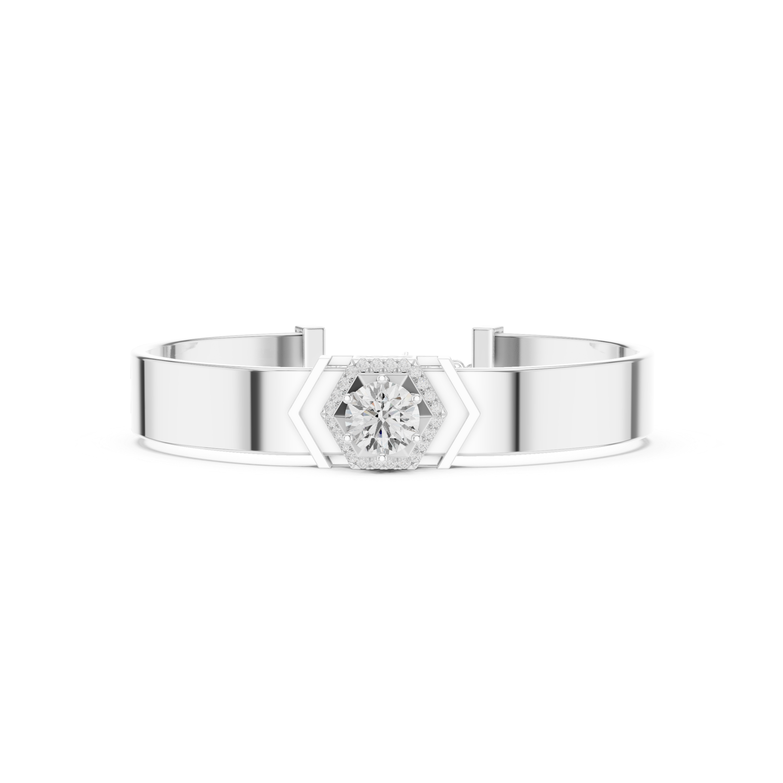 Hexagon Halo Diamond Bracelet