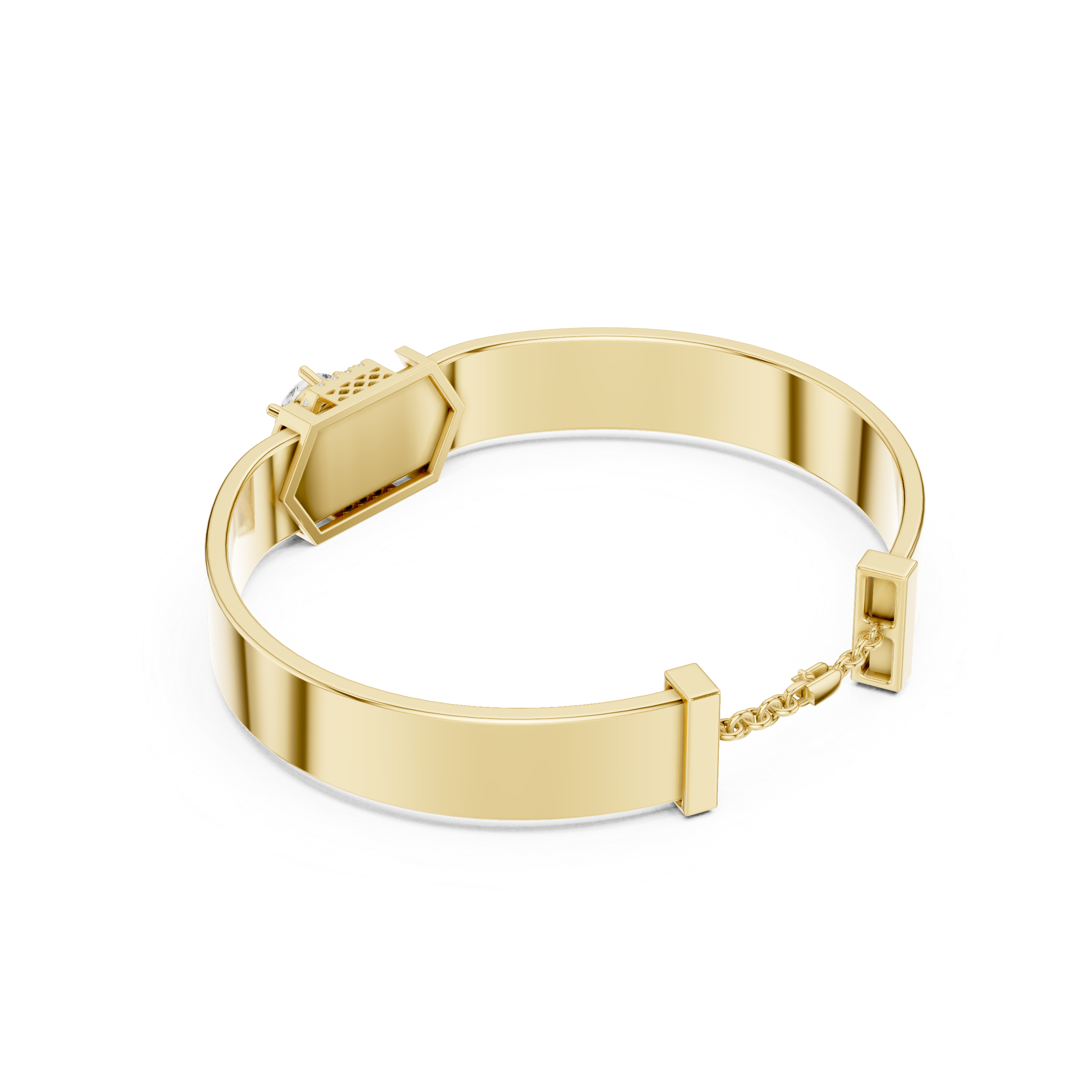 Hexagon Halo Diamond Bracelet