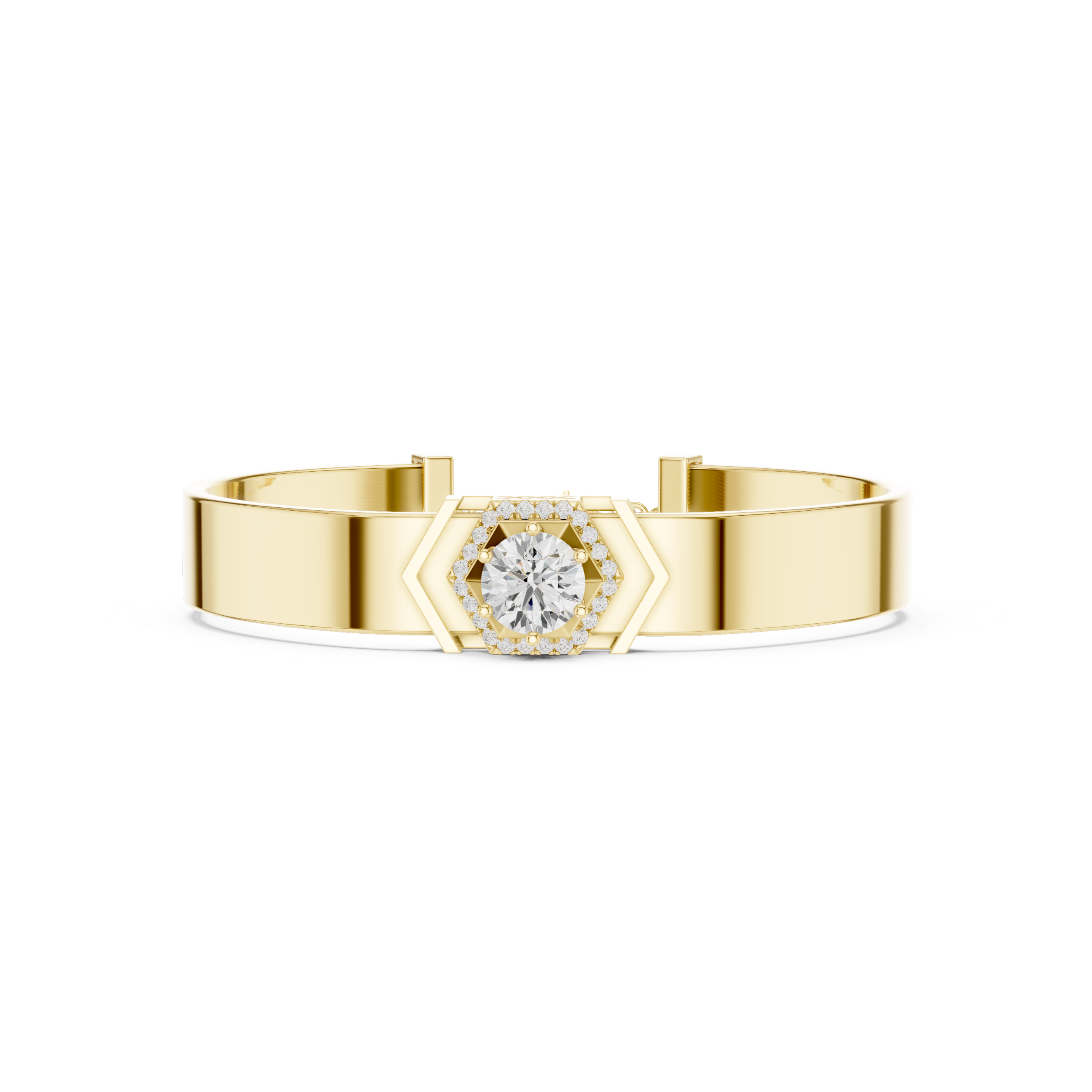 Hexagon Halo Diamond Bracelet