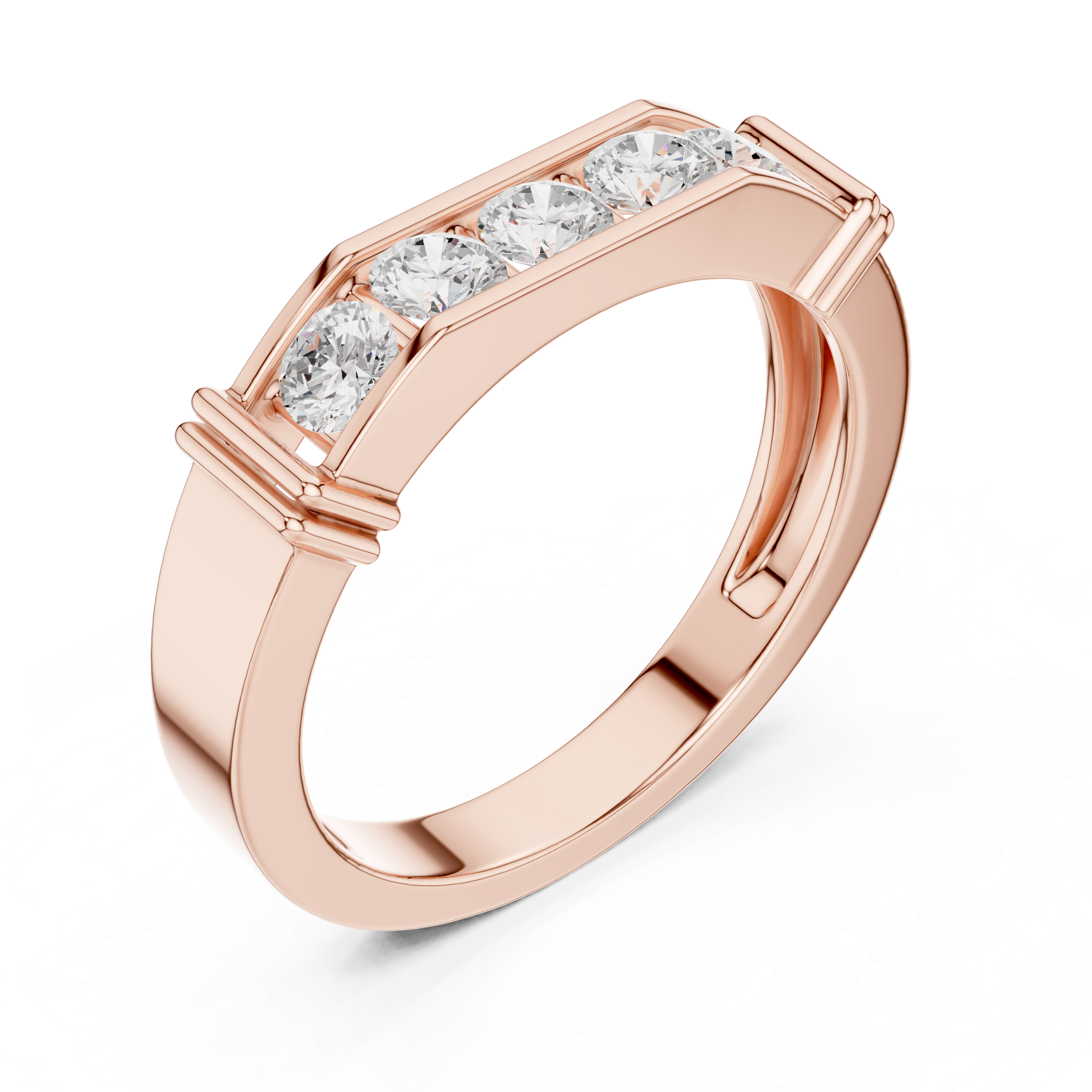 Men’s Horizontal Diamond Bar Ring in Gold