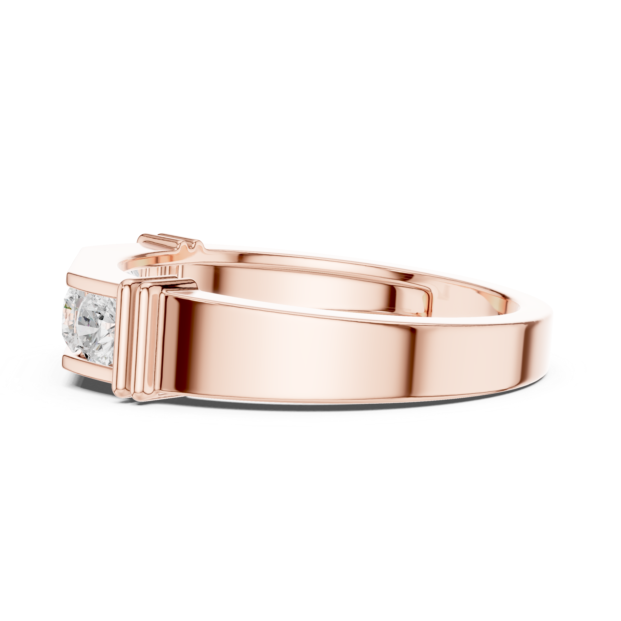 Men’s Horizontal Diamond Bar Ring in Gold