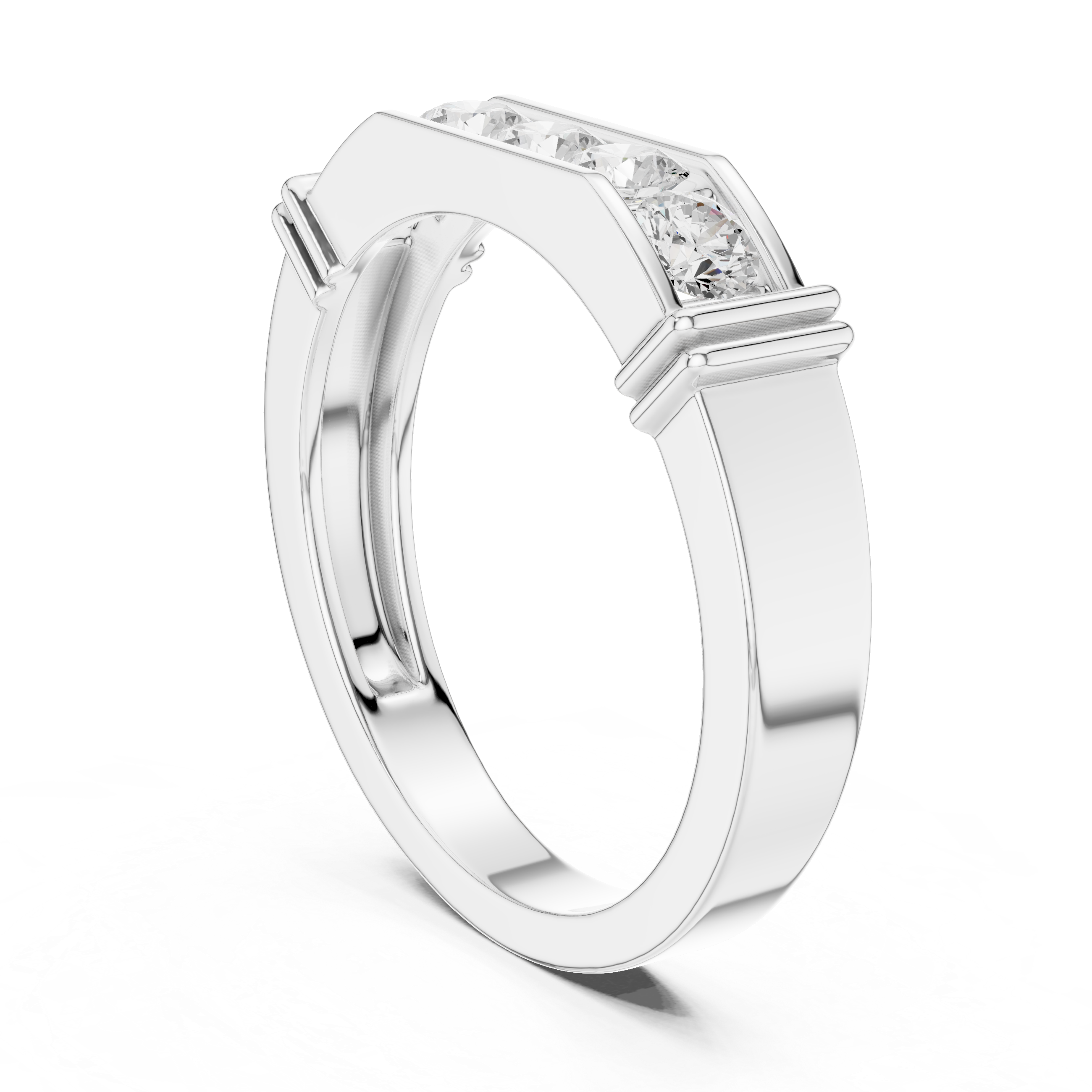 Men’s Horizontal Diamond Bar Ring in Gold
