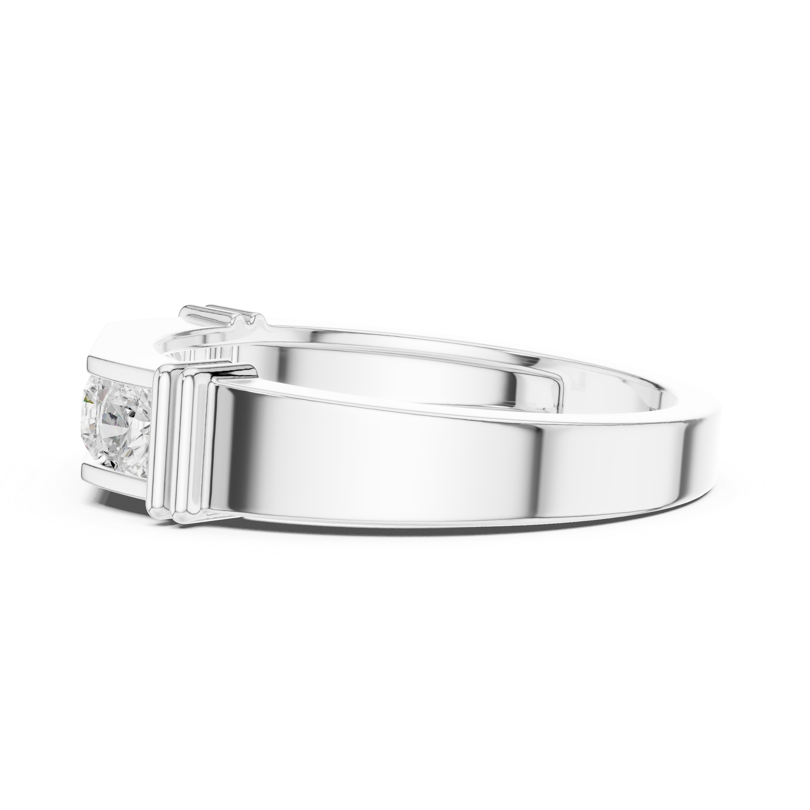 Men’s Horizontal Diamond Bar Ring in Gold