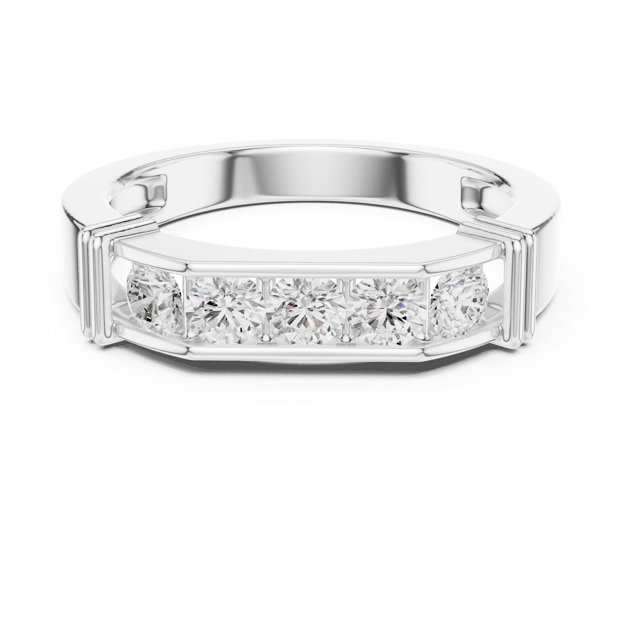 Men’s Horizontal Diamond Bar Ring in Gold