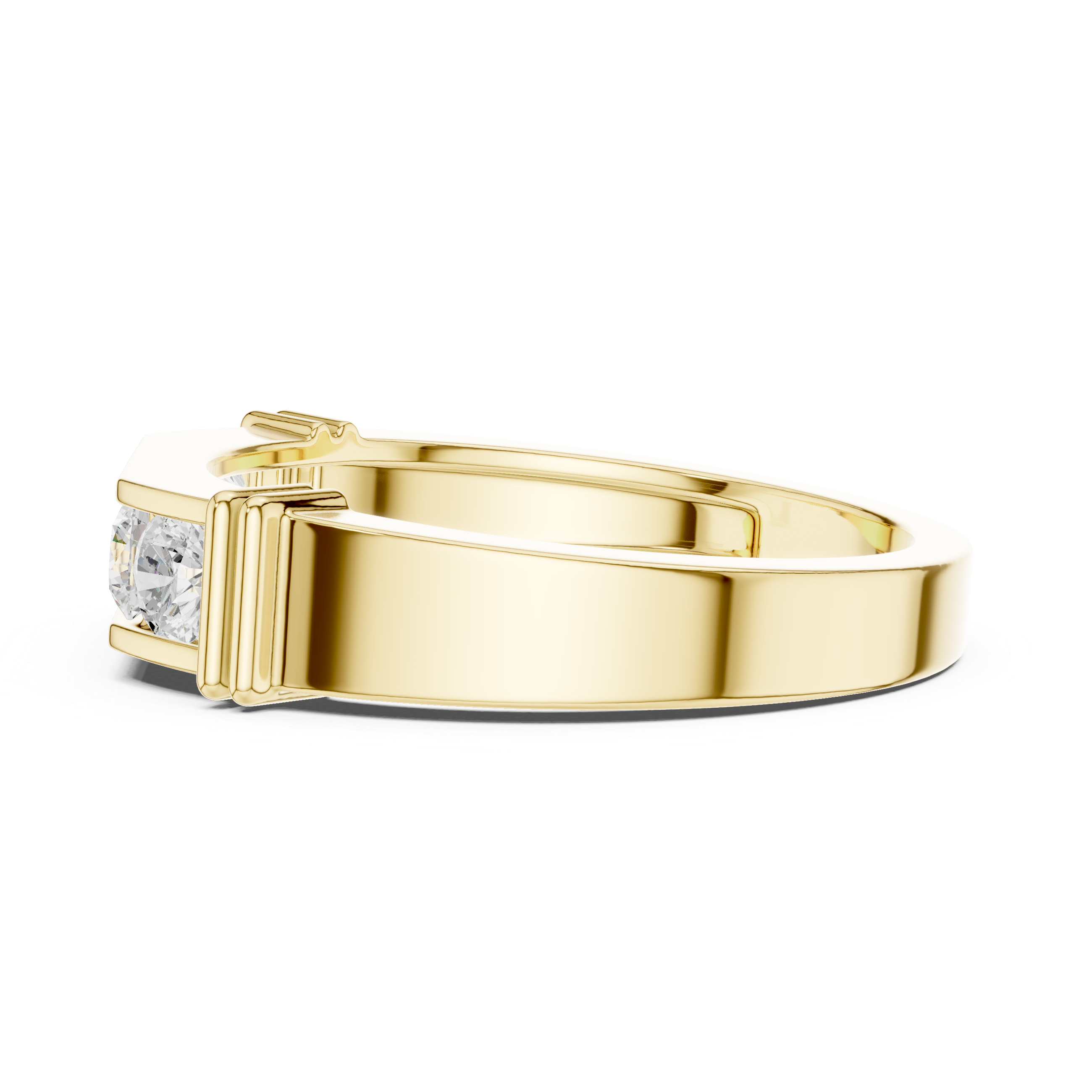 Men’s Horizontal Diamond Bar Ring in Gold