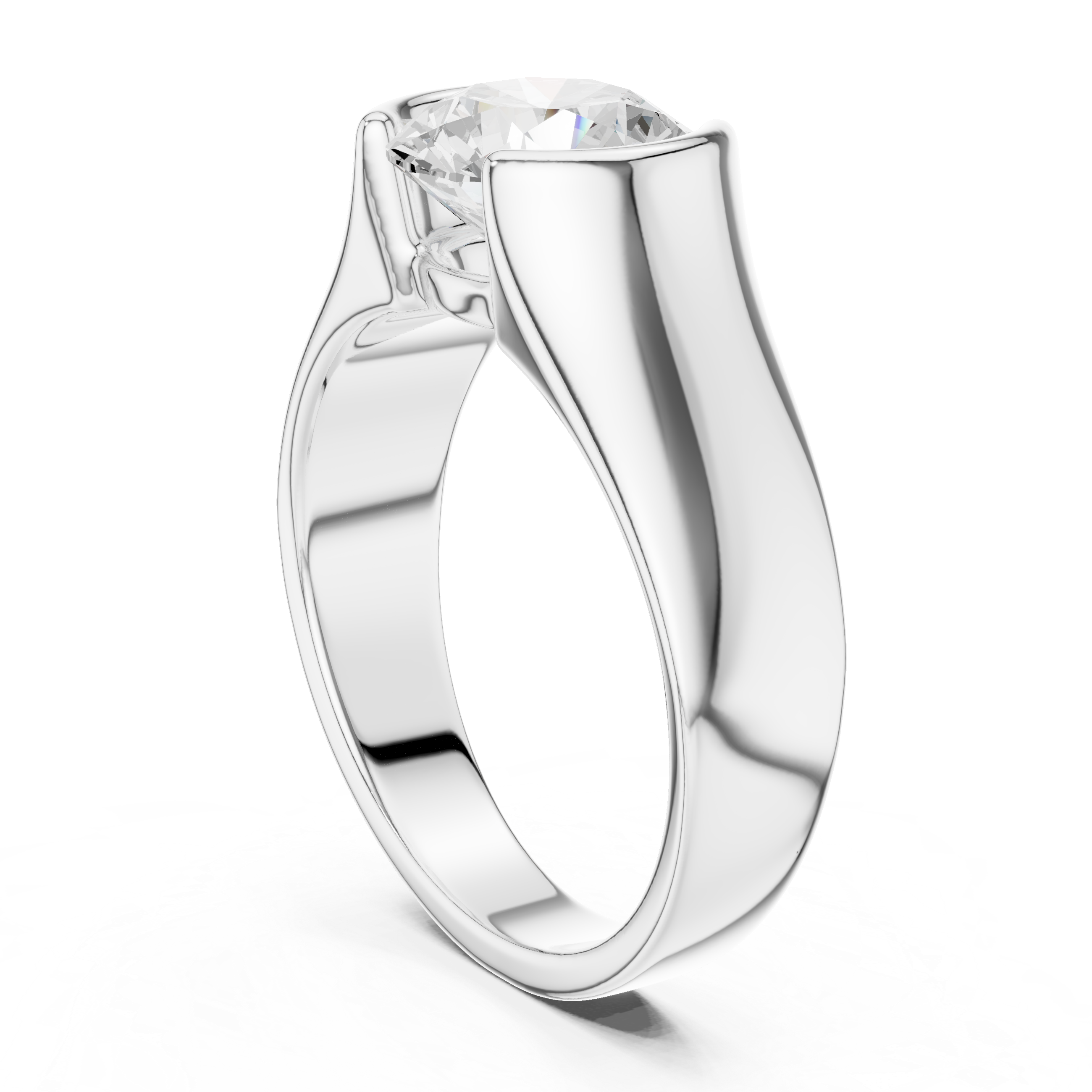 Men’s Bold Solitaire Gold Ring with Round Diamond Center