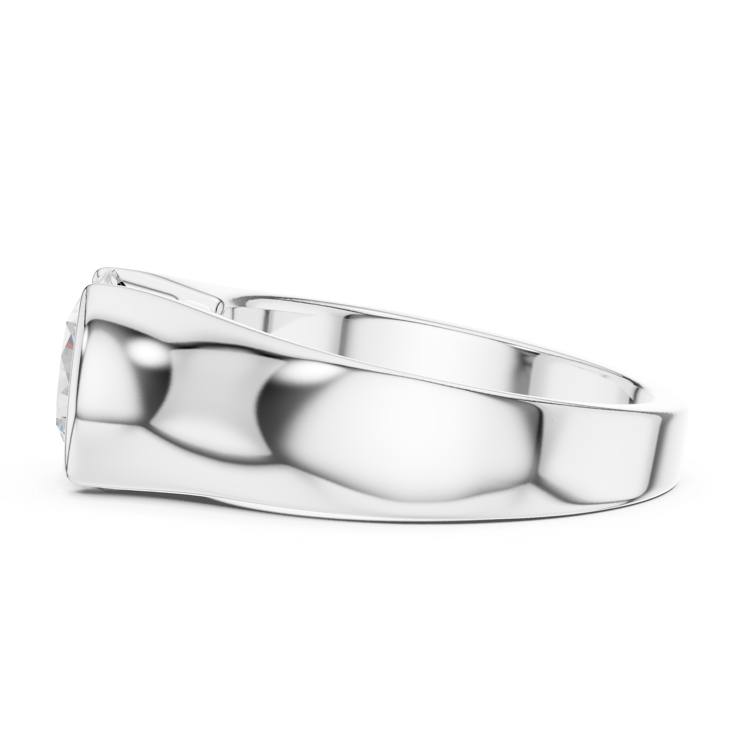 Men’s Bold Solitaire Gold Ring with Round Diamond Center