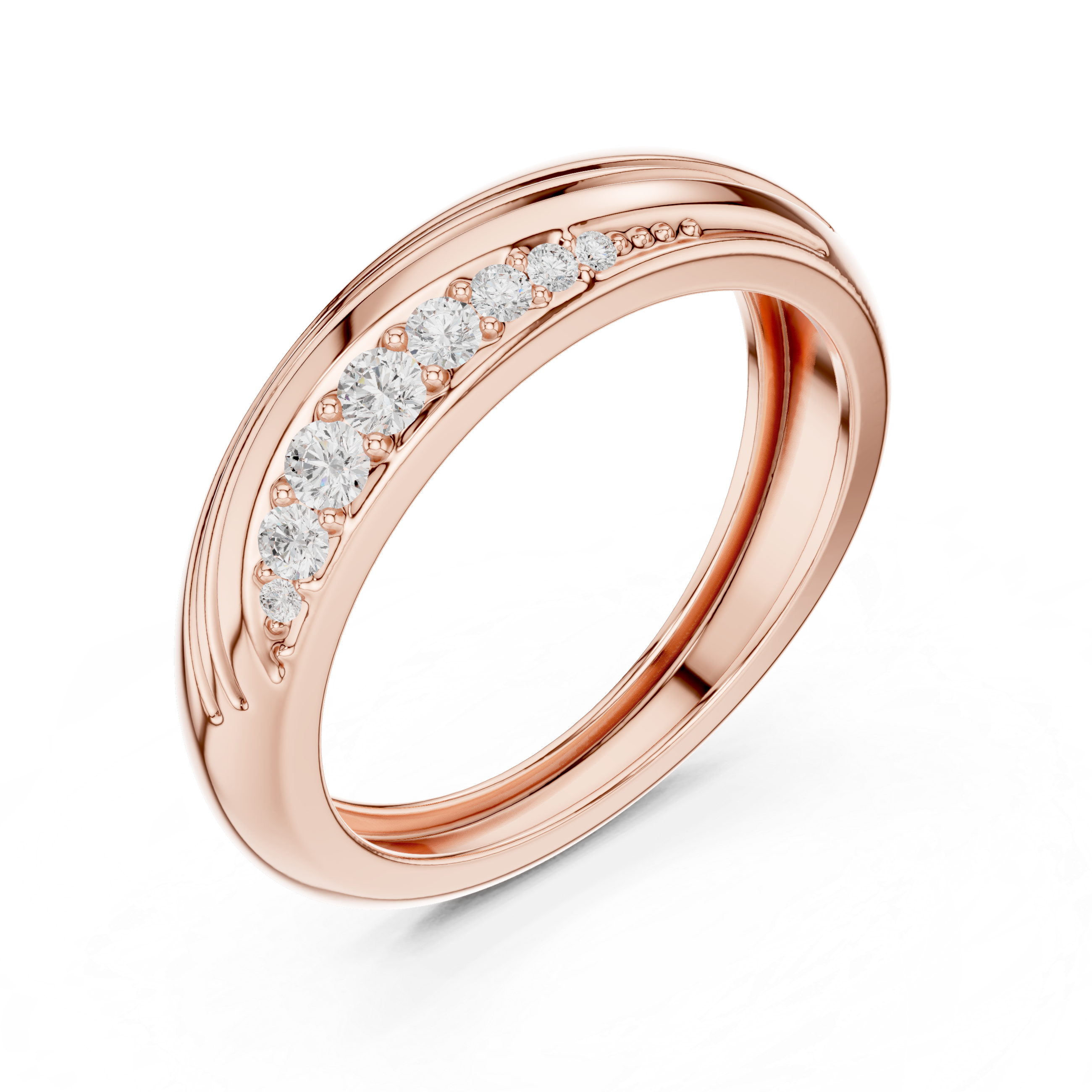 Wave Design Pavé Diamond Men’s Ring