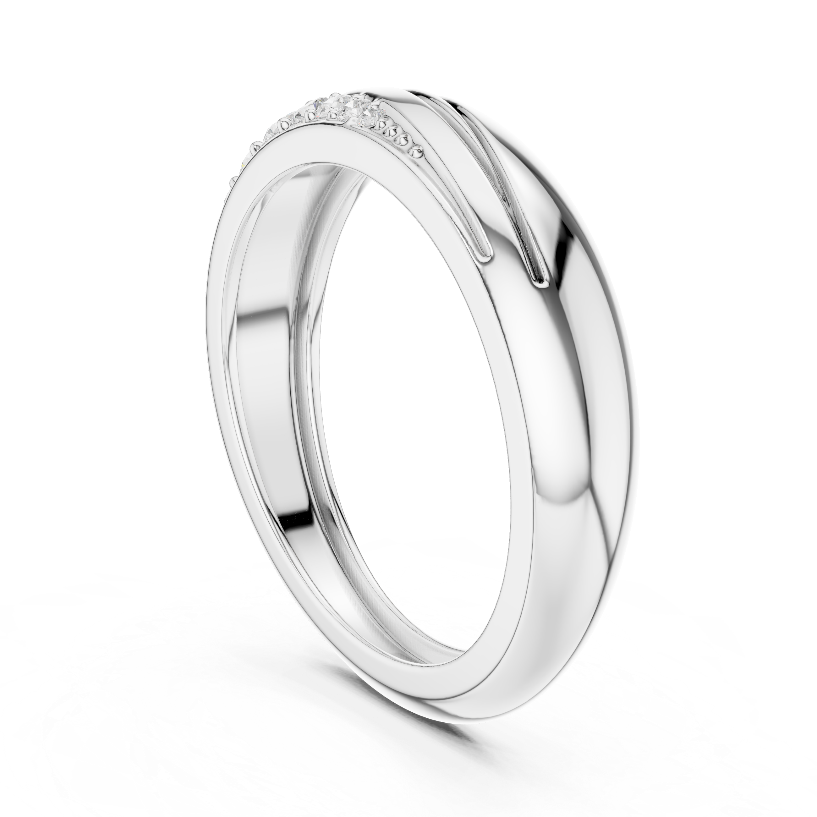 Wave Design Pavé Diamond Men’s Ring