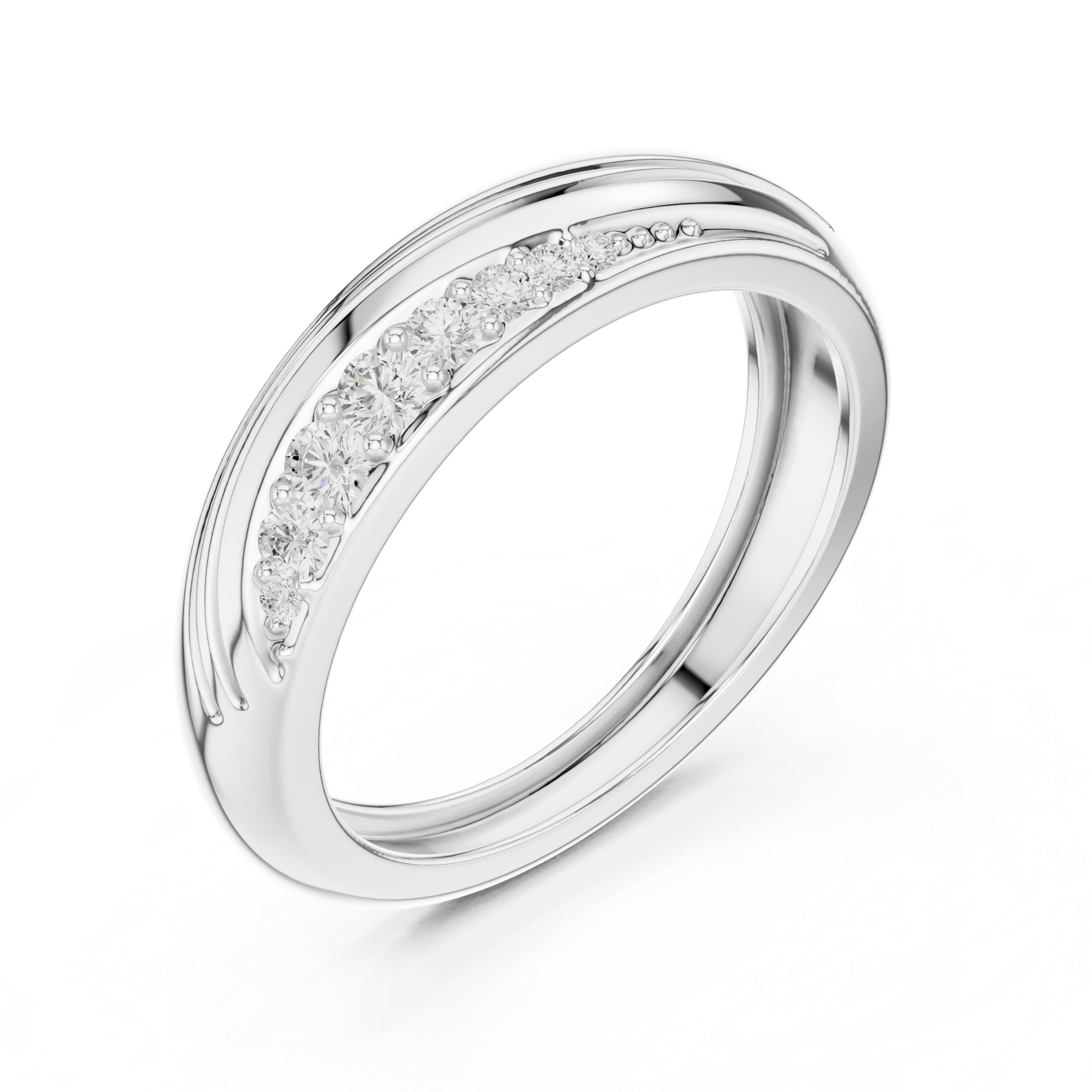 Wave Design Pavé Diamond Men’s Ring