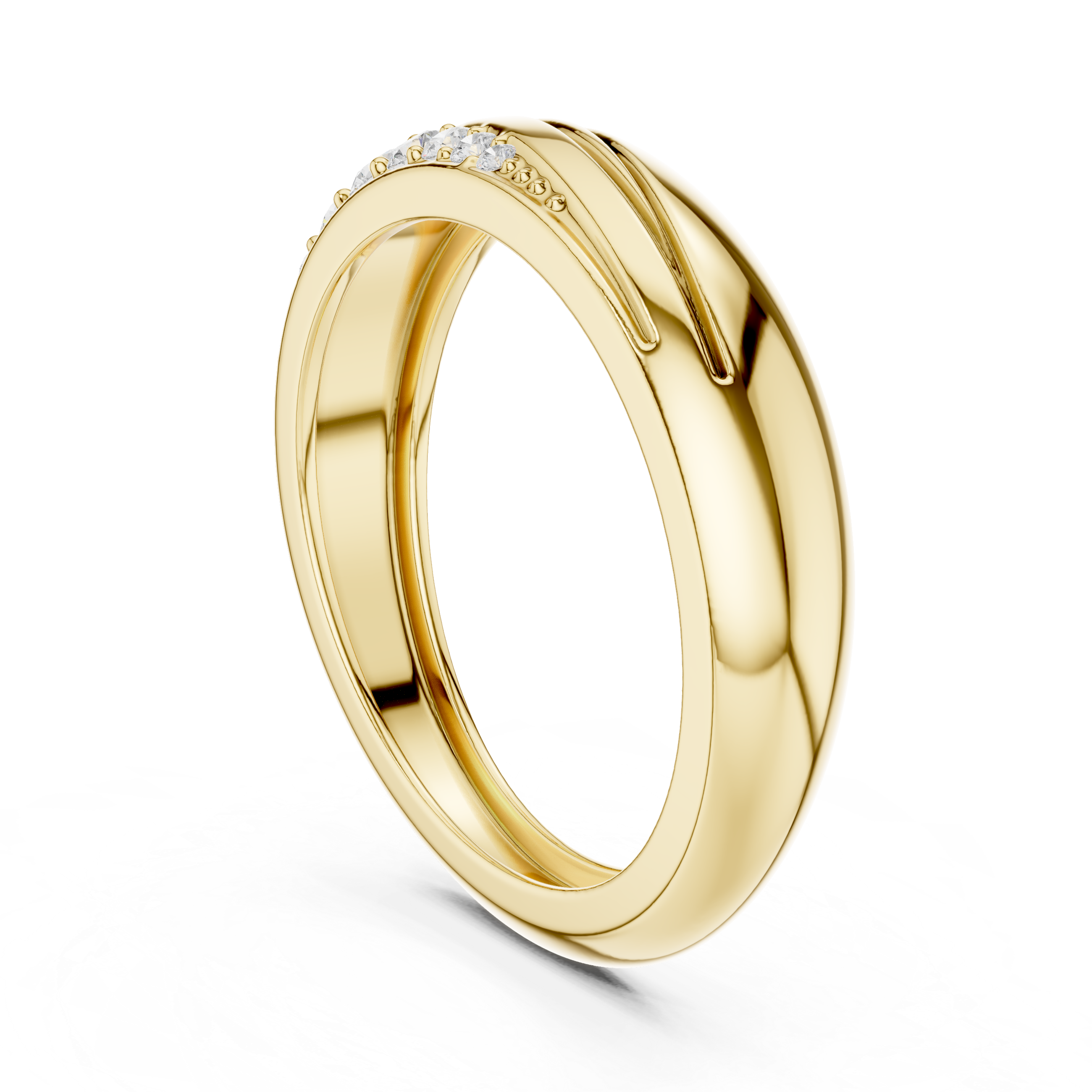 Wave Design Pavé Diamond Men’s Ring