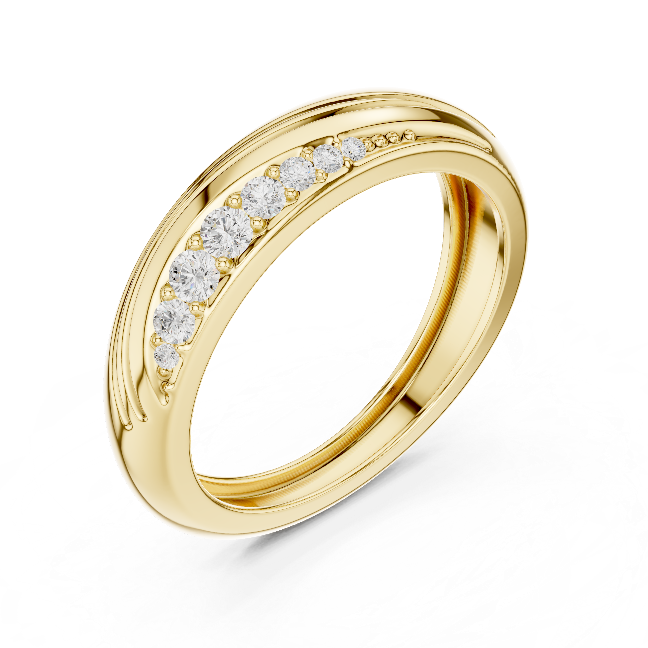 Wave Design Pavé Diamond Men’s Ring