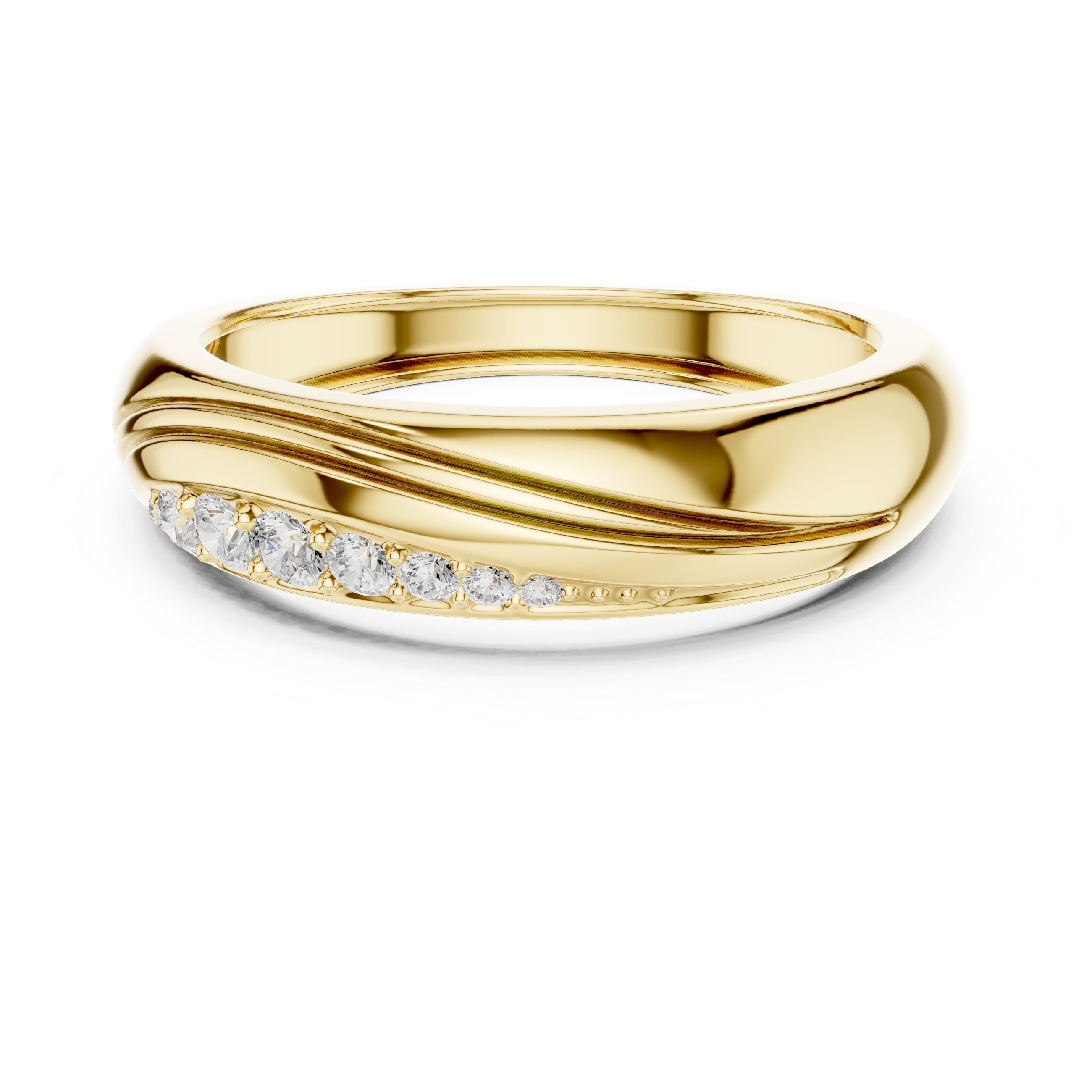 Wave Design Pavé Diamond Men’s Ring