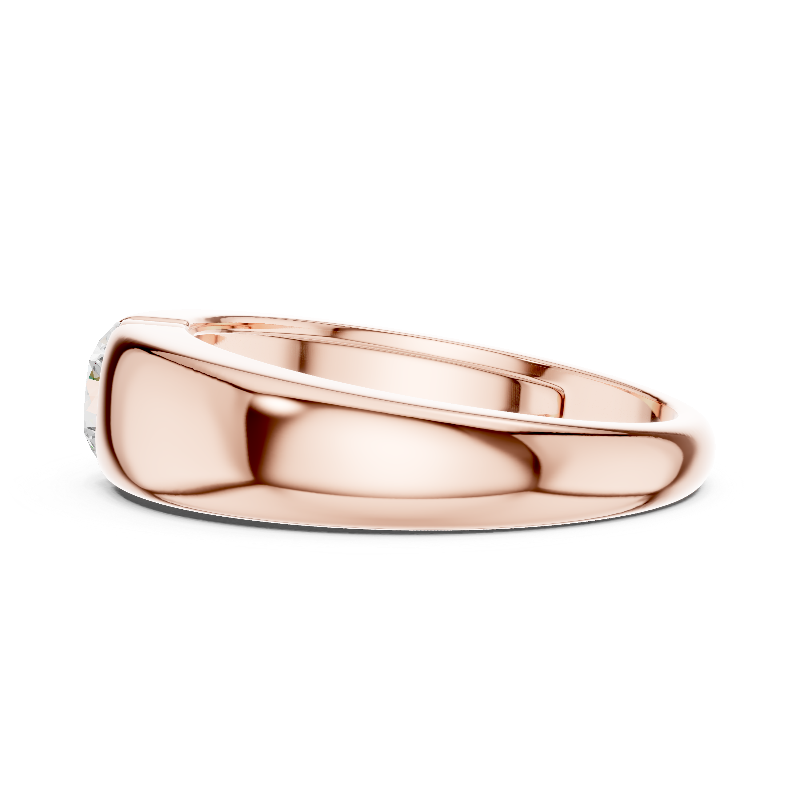 Minimal Bezel Set Solitaire Men’s Ring