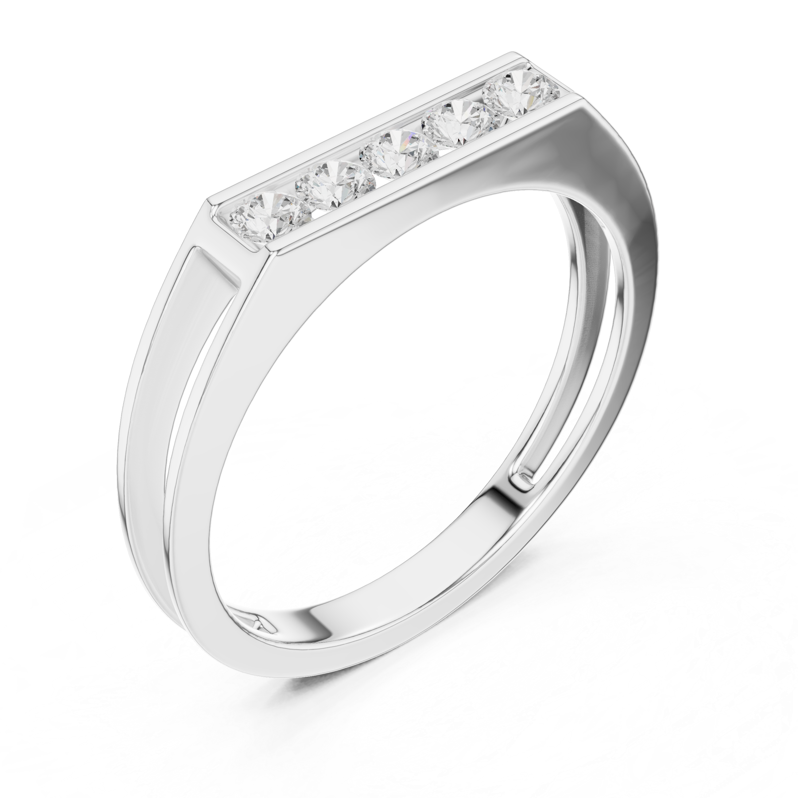 Minimal Channel Set Modern Men’s Ring
