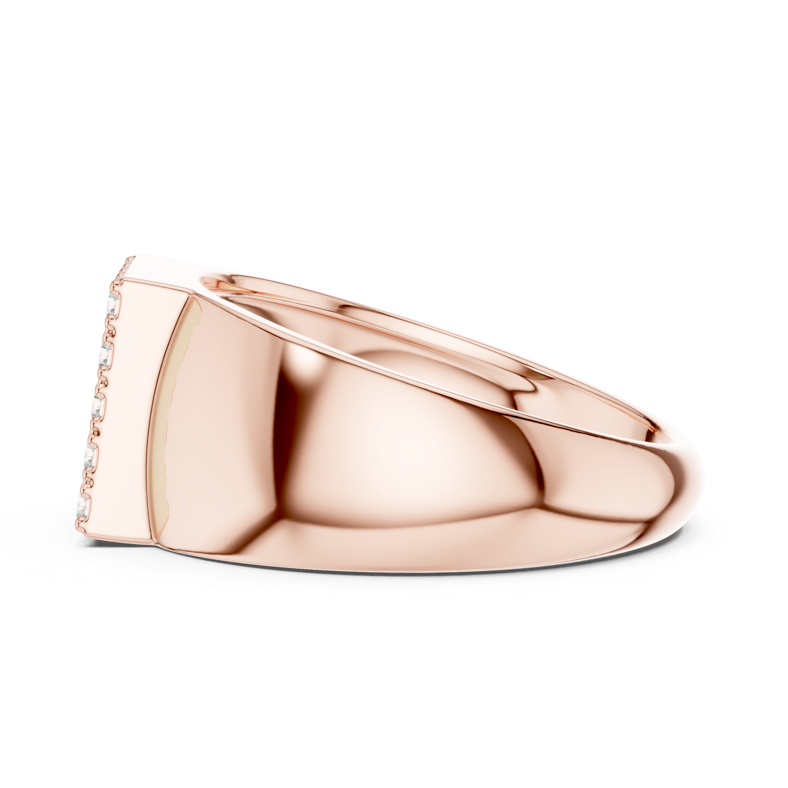 Square Cluster Diamond Men’s Signet Ring