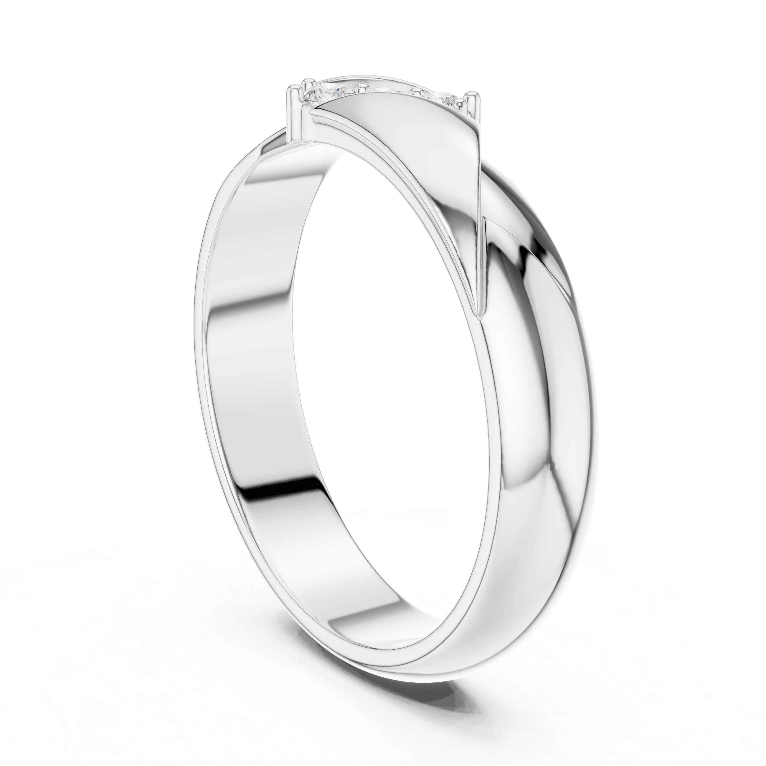 Diagonal Twist Three-Stone Diamond Men’s Ring