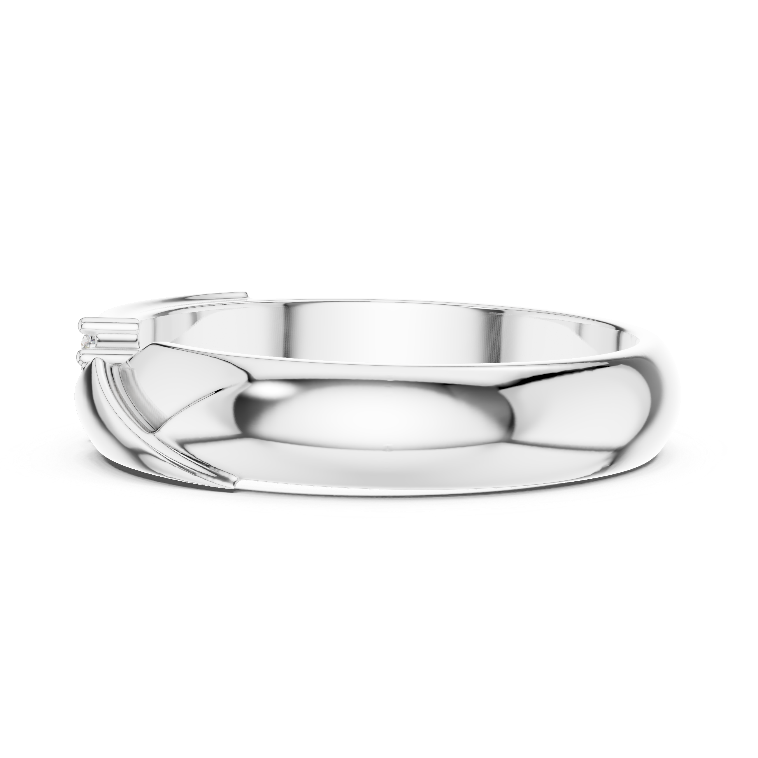 Diagonal Twist Three-Stone Diamond Men’s Ring